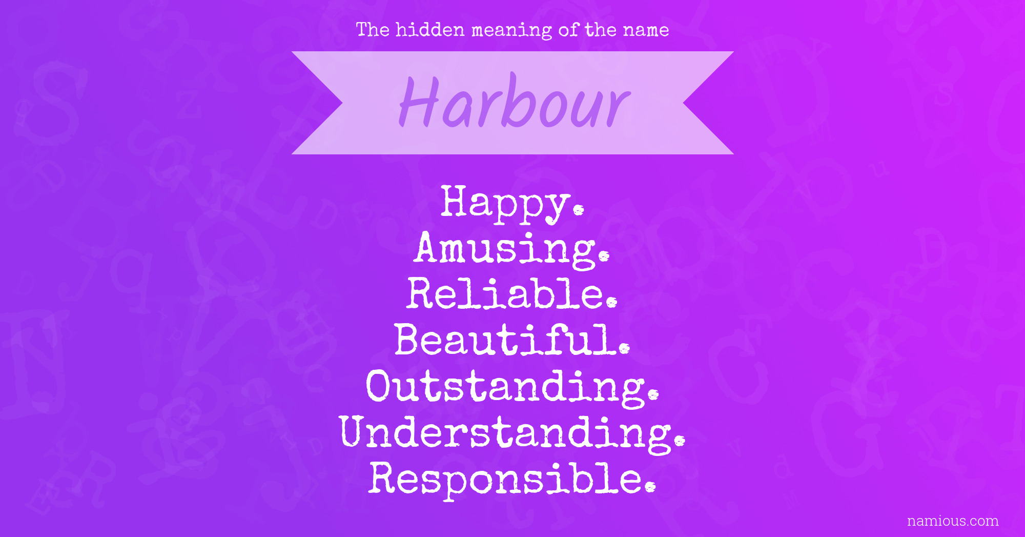 The hidden meaning of the name Harbour