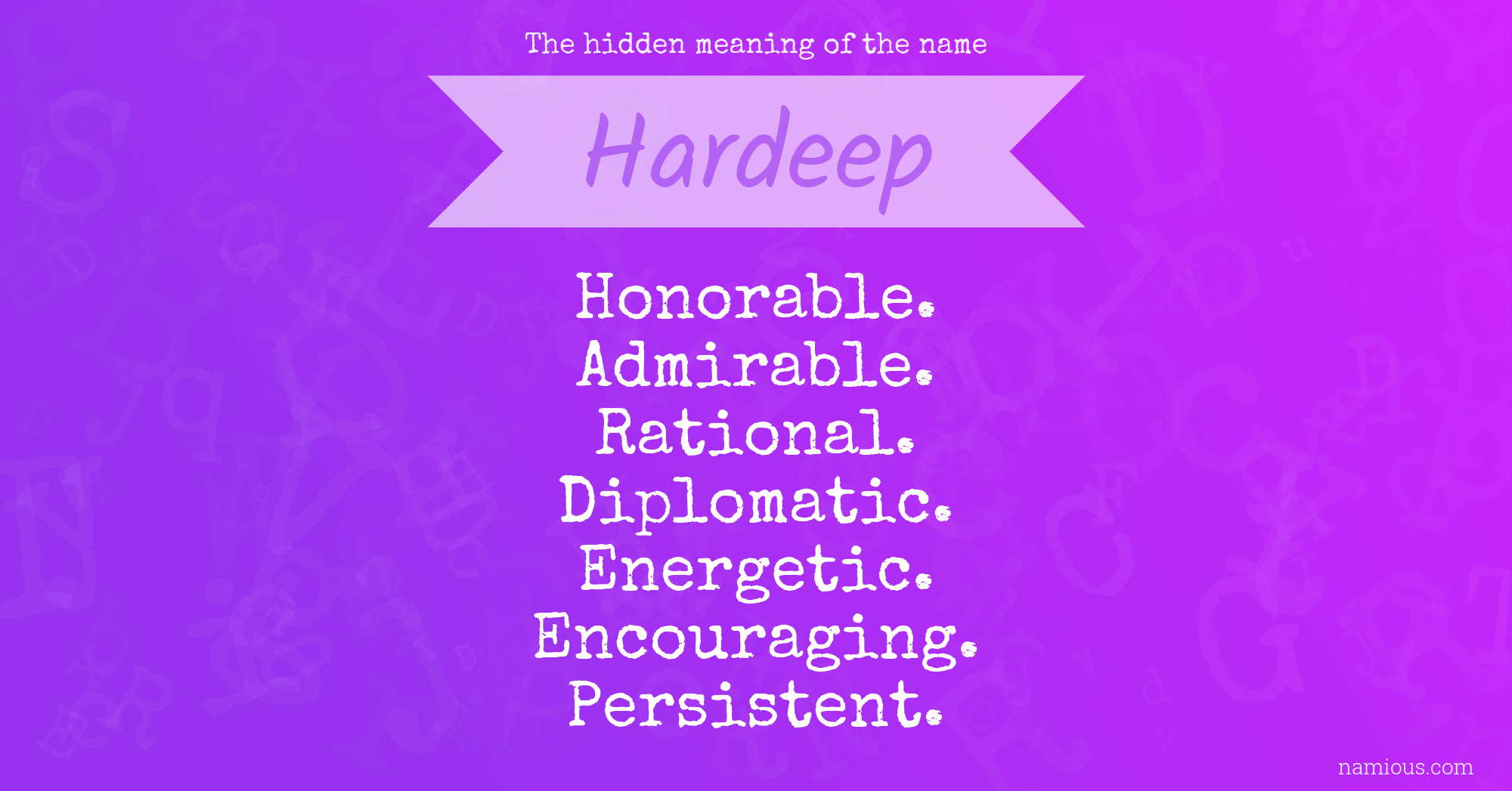 The hidden meaning of the name Hardeep