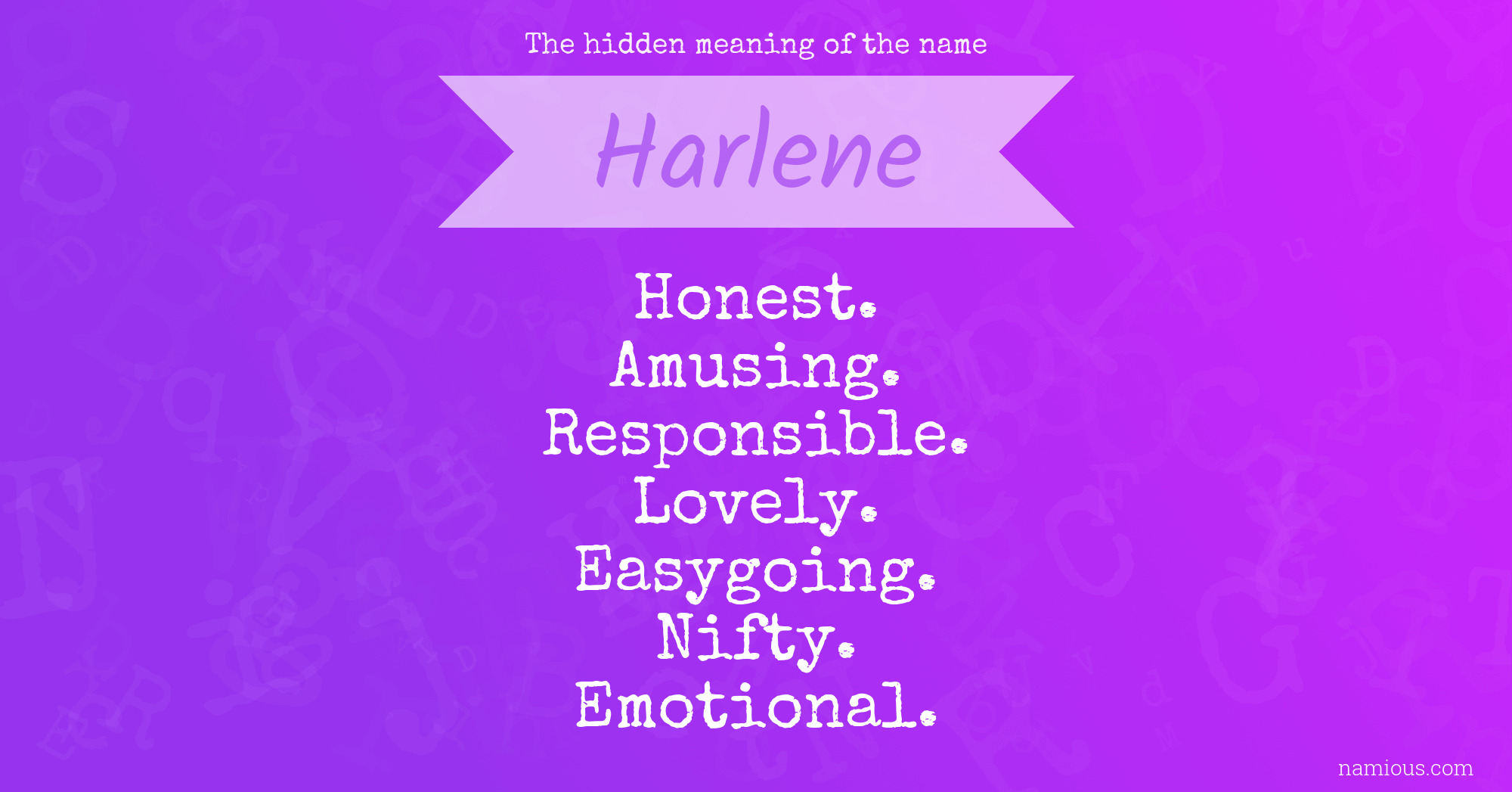 The hidden meaning of the name Harlene