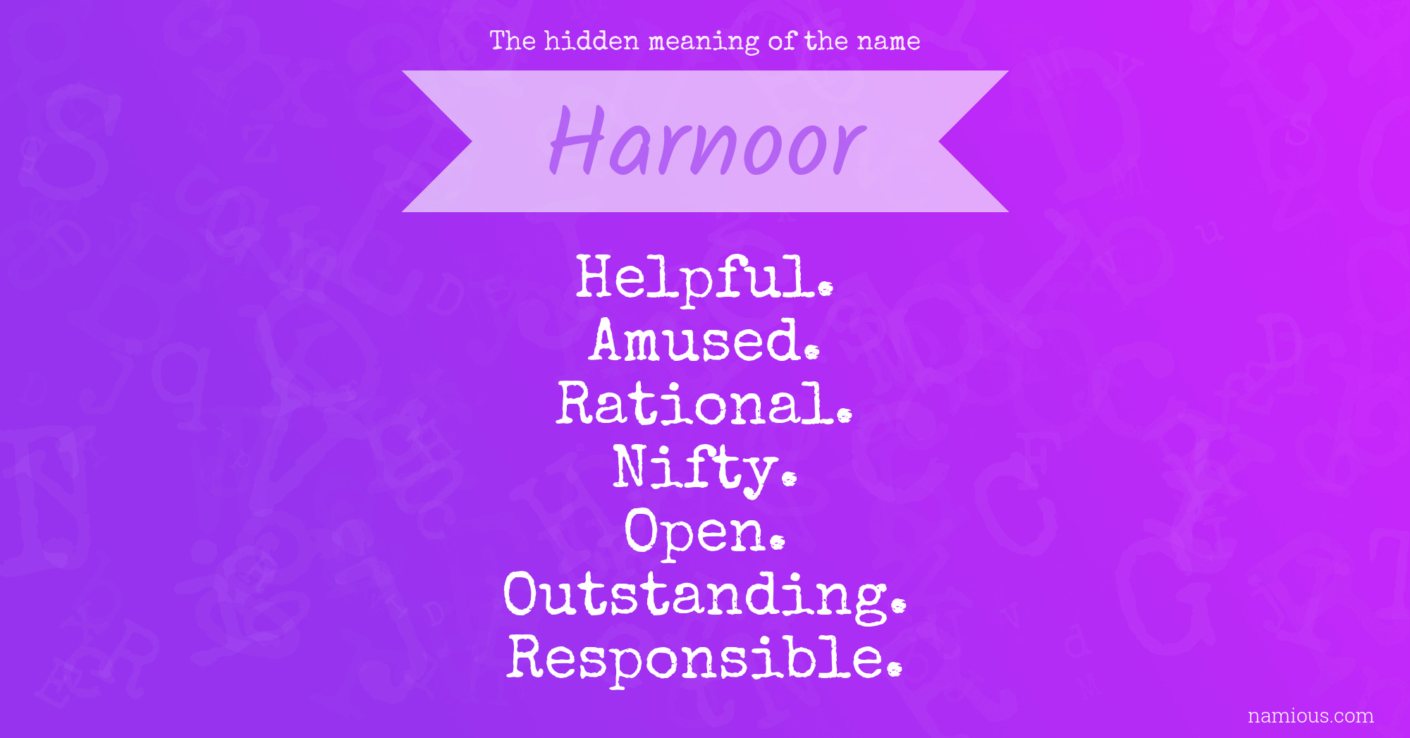 The hidden meaning of the name Harnoor