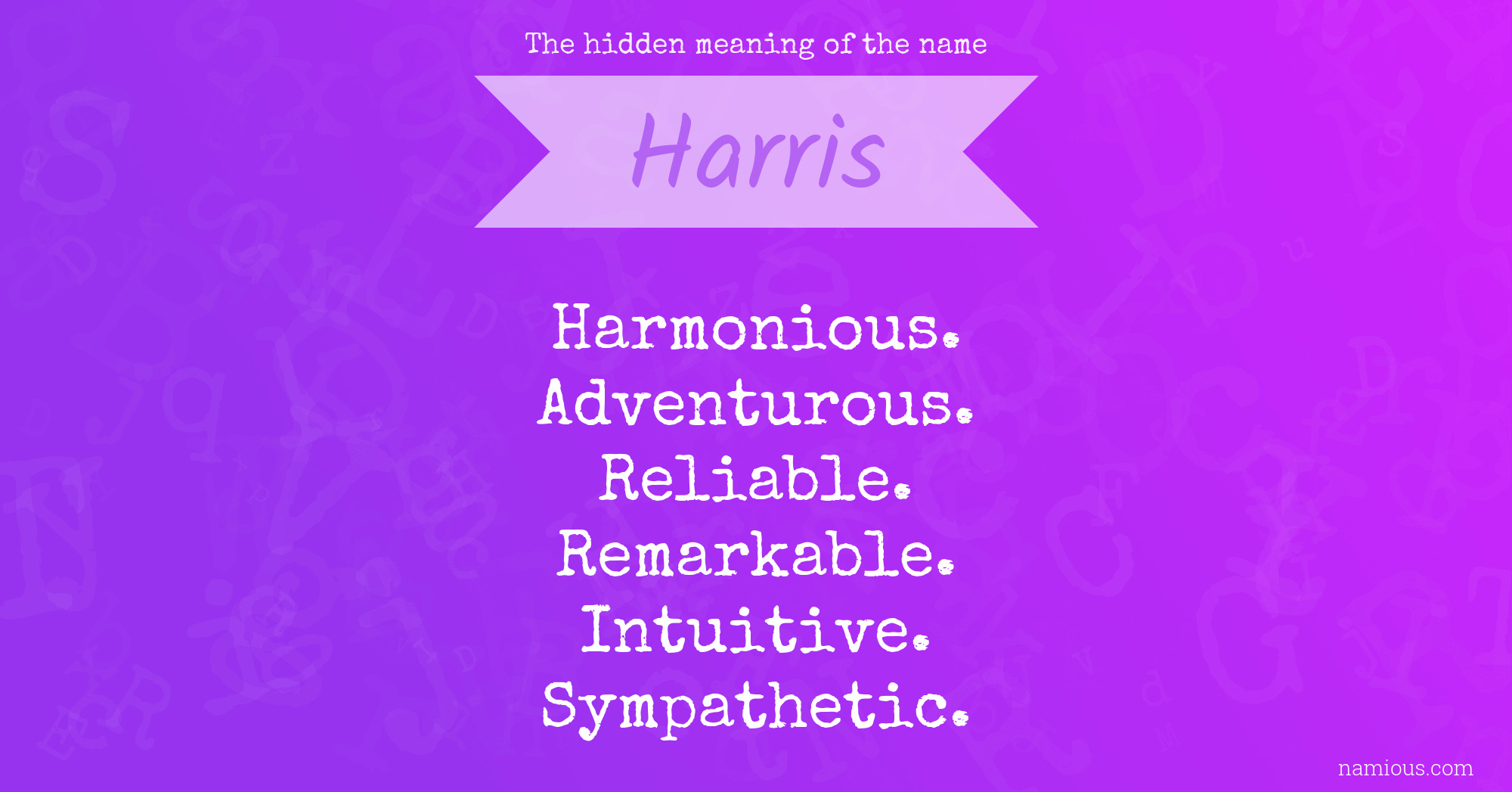 The hidden meaning of the name Harris