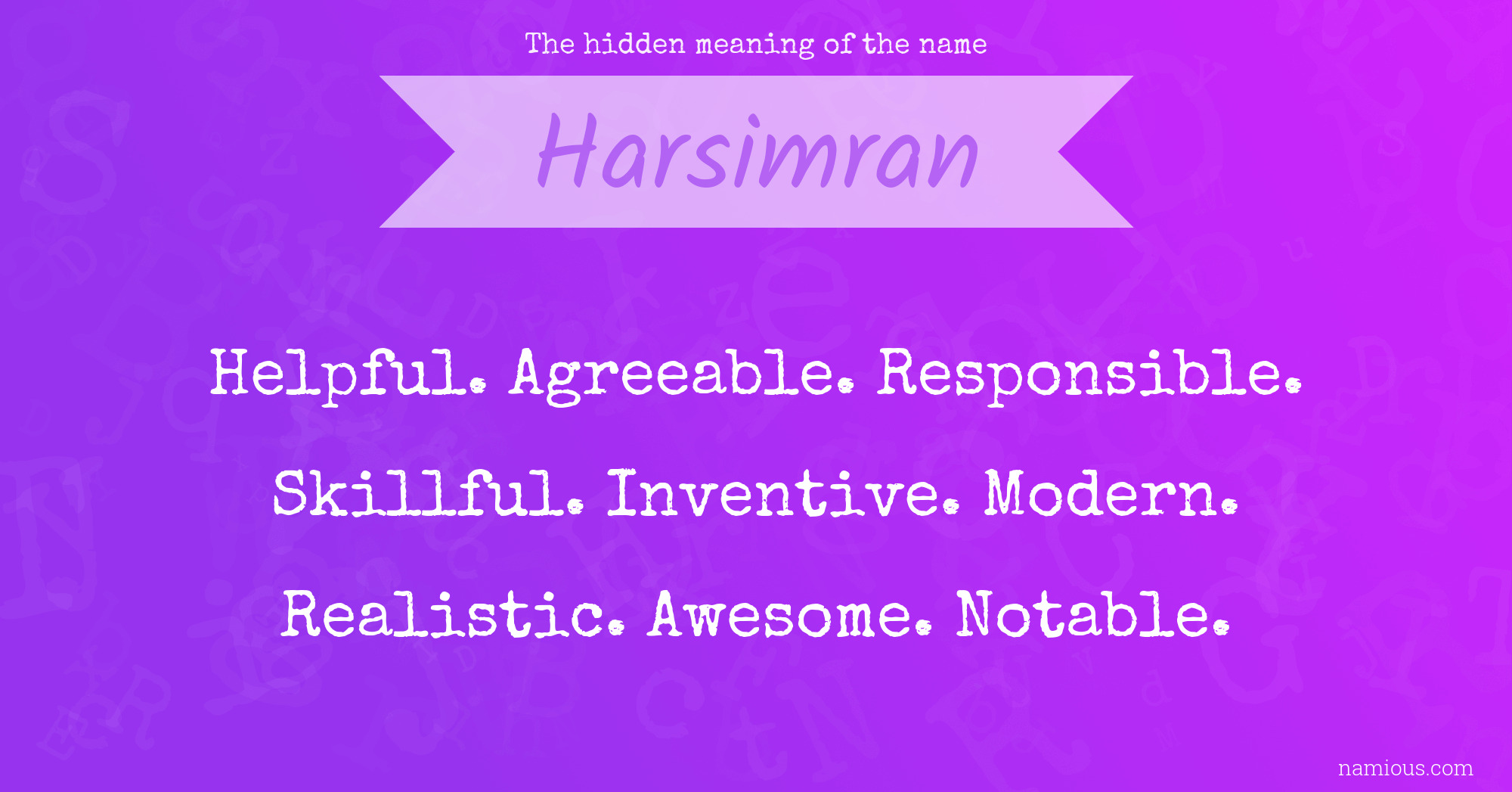 The hidden meaning of the name Harsimran