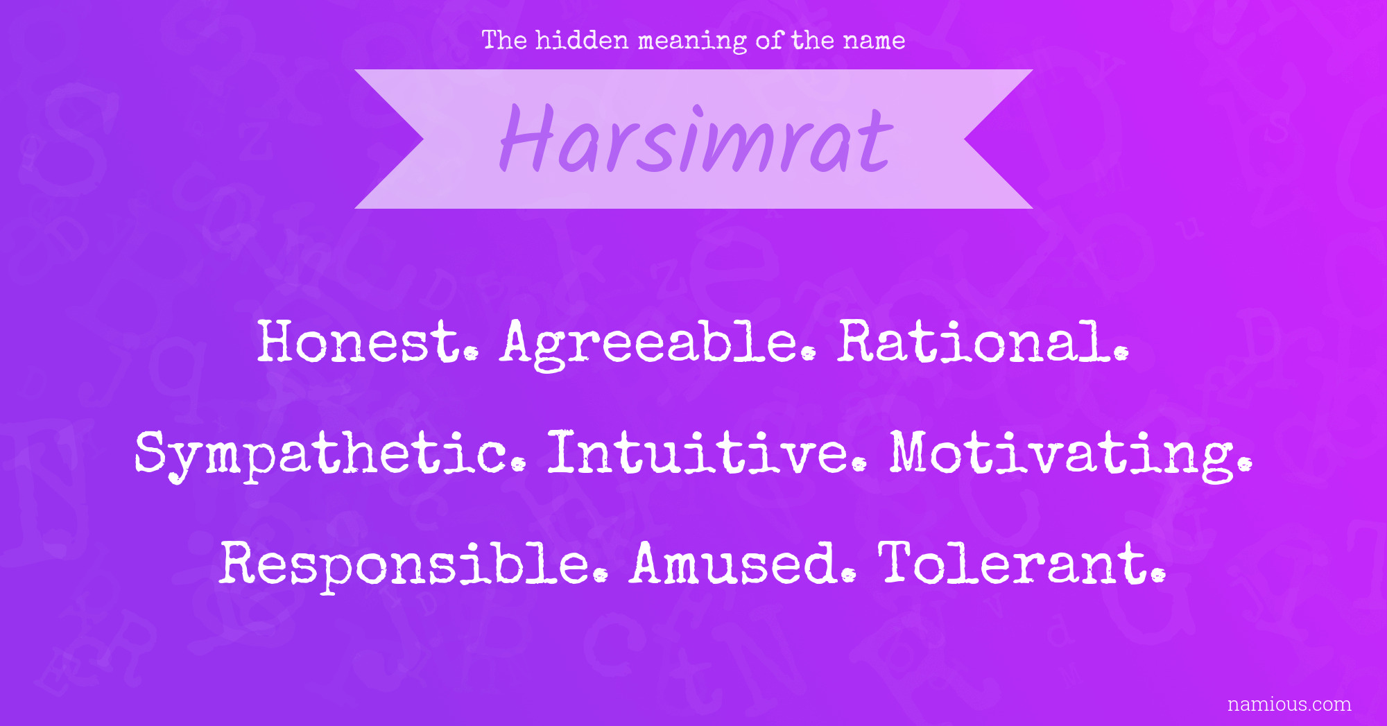 The hidden meaning of the name Harsimrat