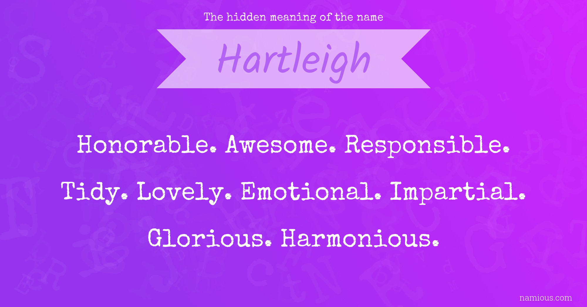 The hidden meaning of the name Hartleigh