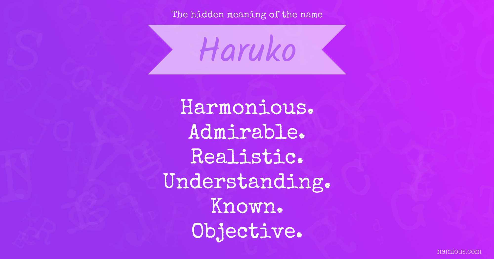 The hidden meaning of the name Haruko