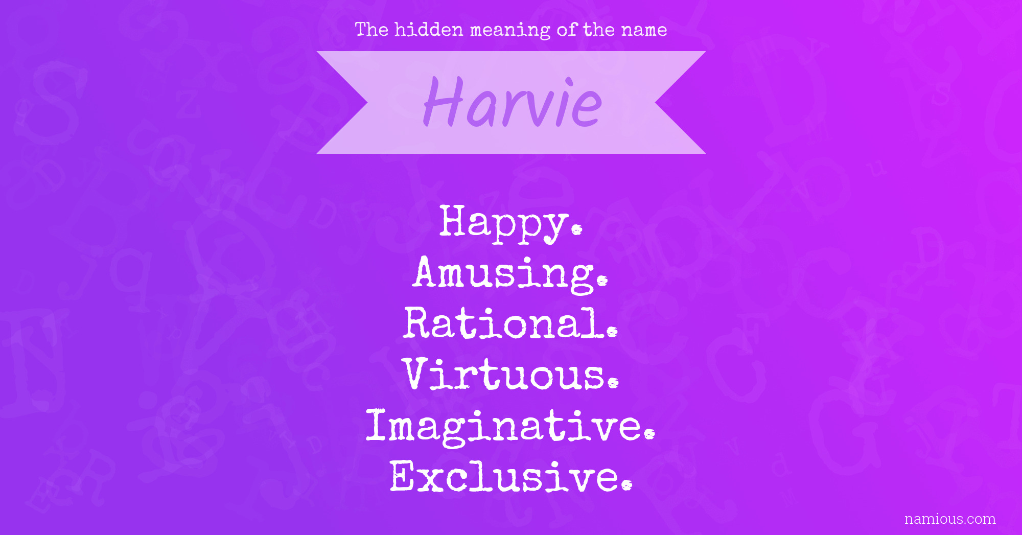 The hidden meaning of the name Harvie