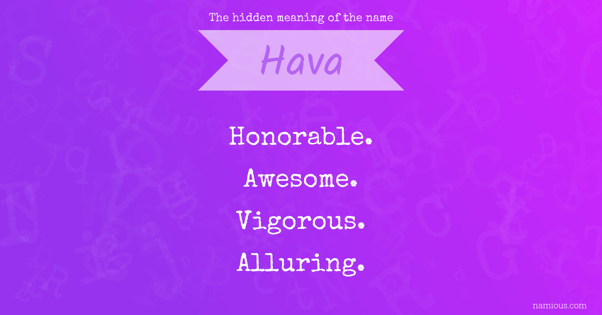 The hidden meaning of the name Hava