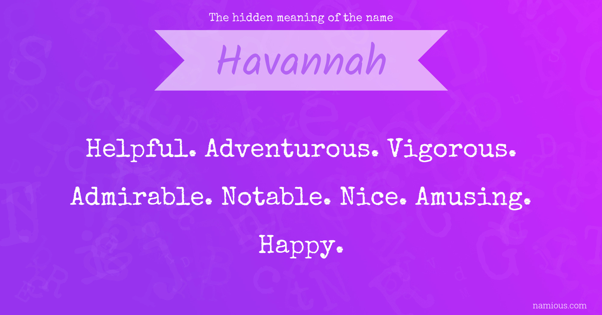 The hidden meaning of the name Havannah