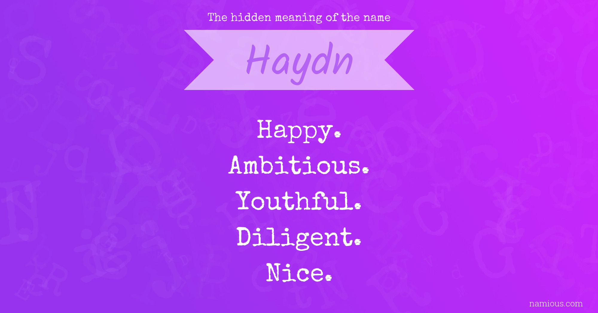 The hidden meaning of the name Haydn