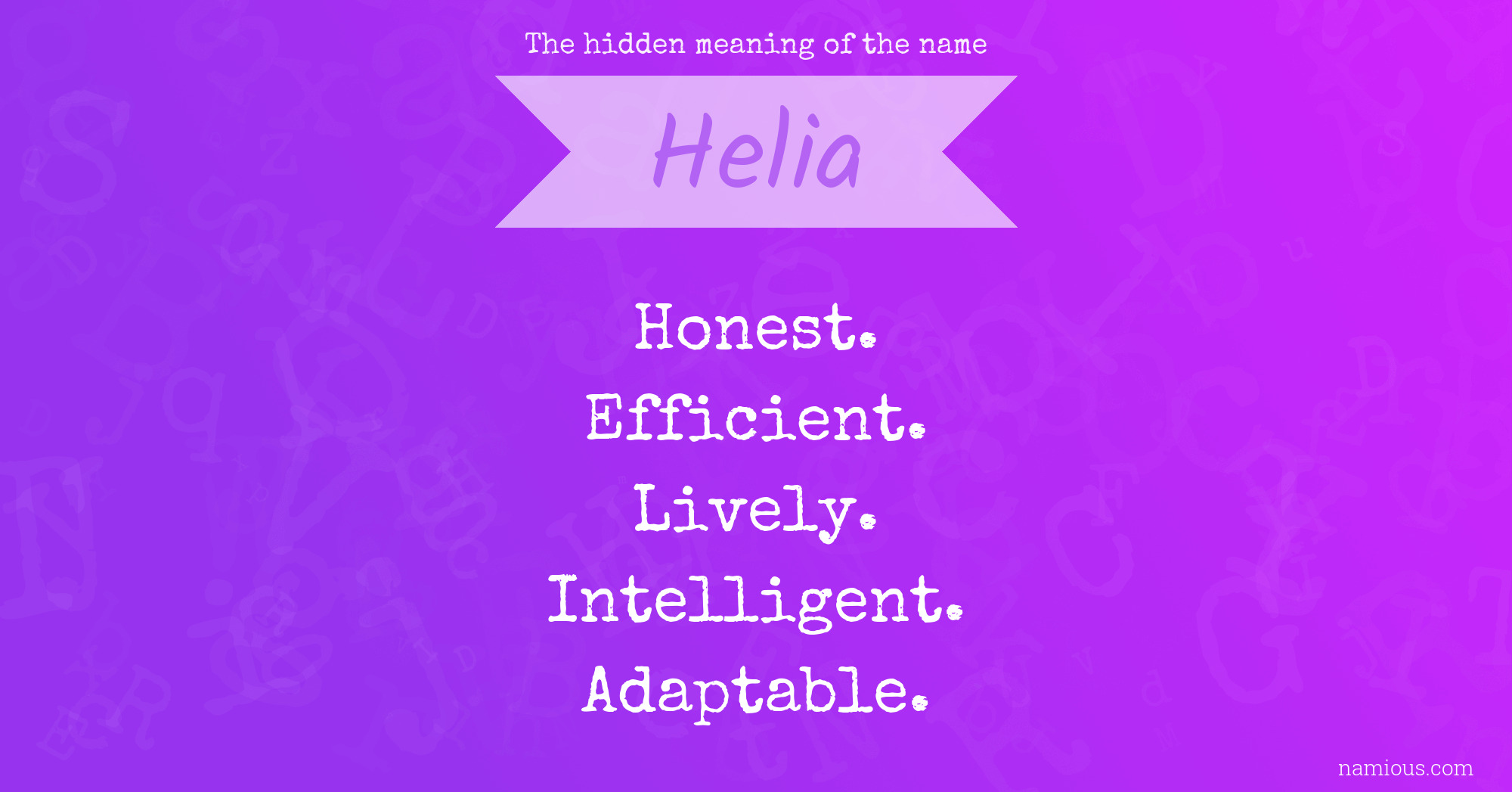 The hidden meaning of the name Helia