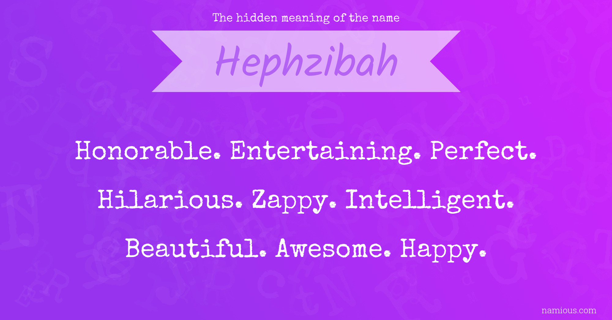 The hidden meaning of the name Hephzibah