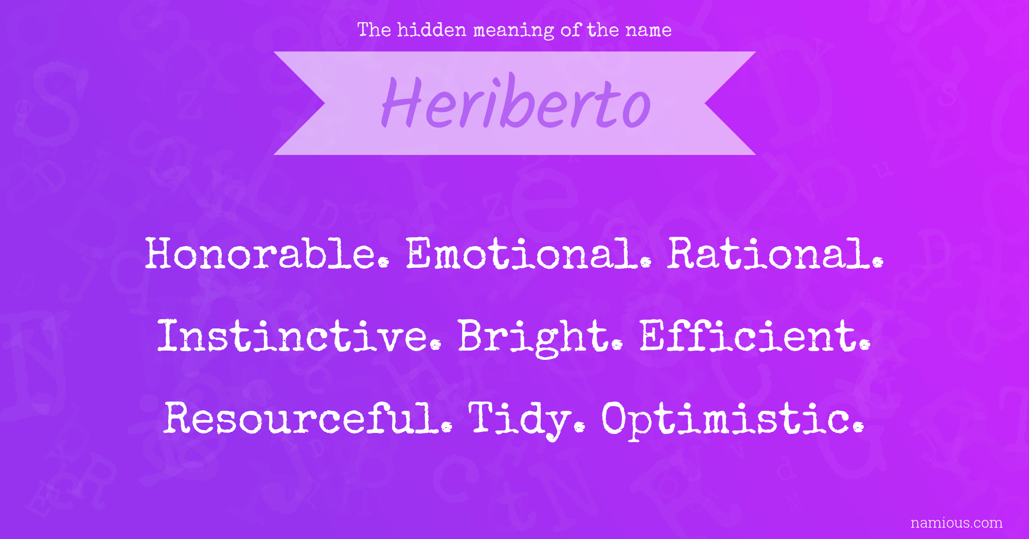 The hidden meaning of the name Heriberto