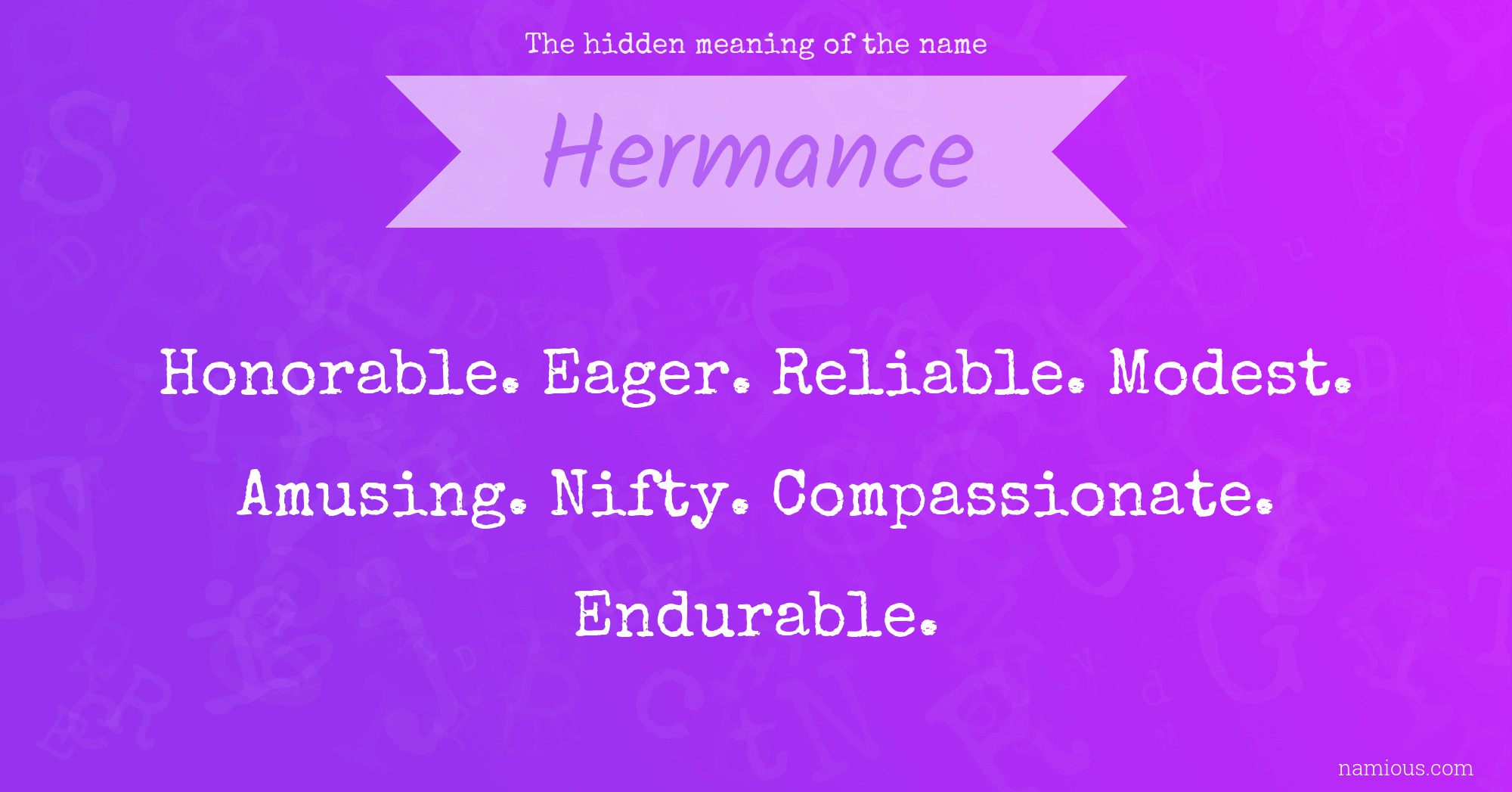 The hidden meaning of the name Hermance