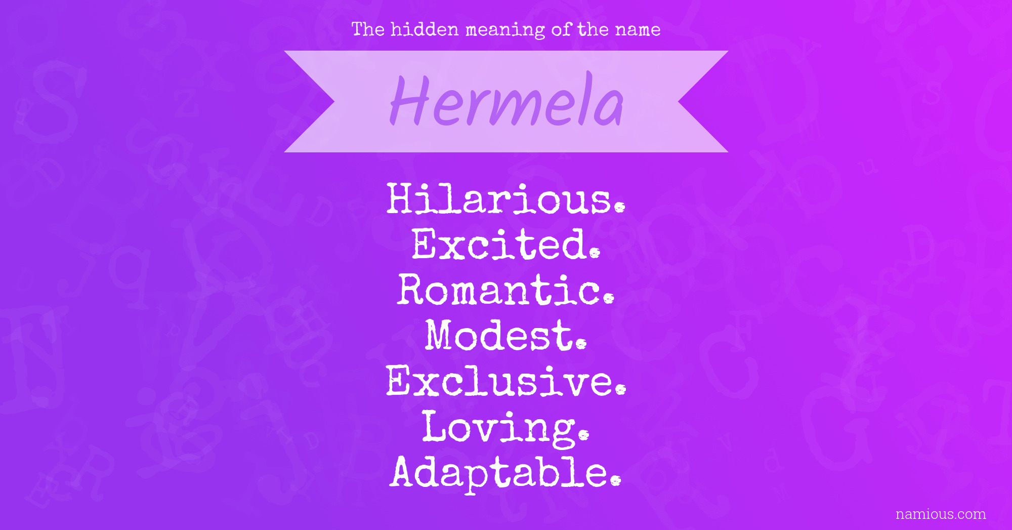 The hidden meaning of the name Hermela