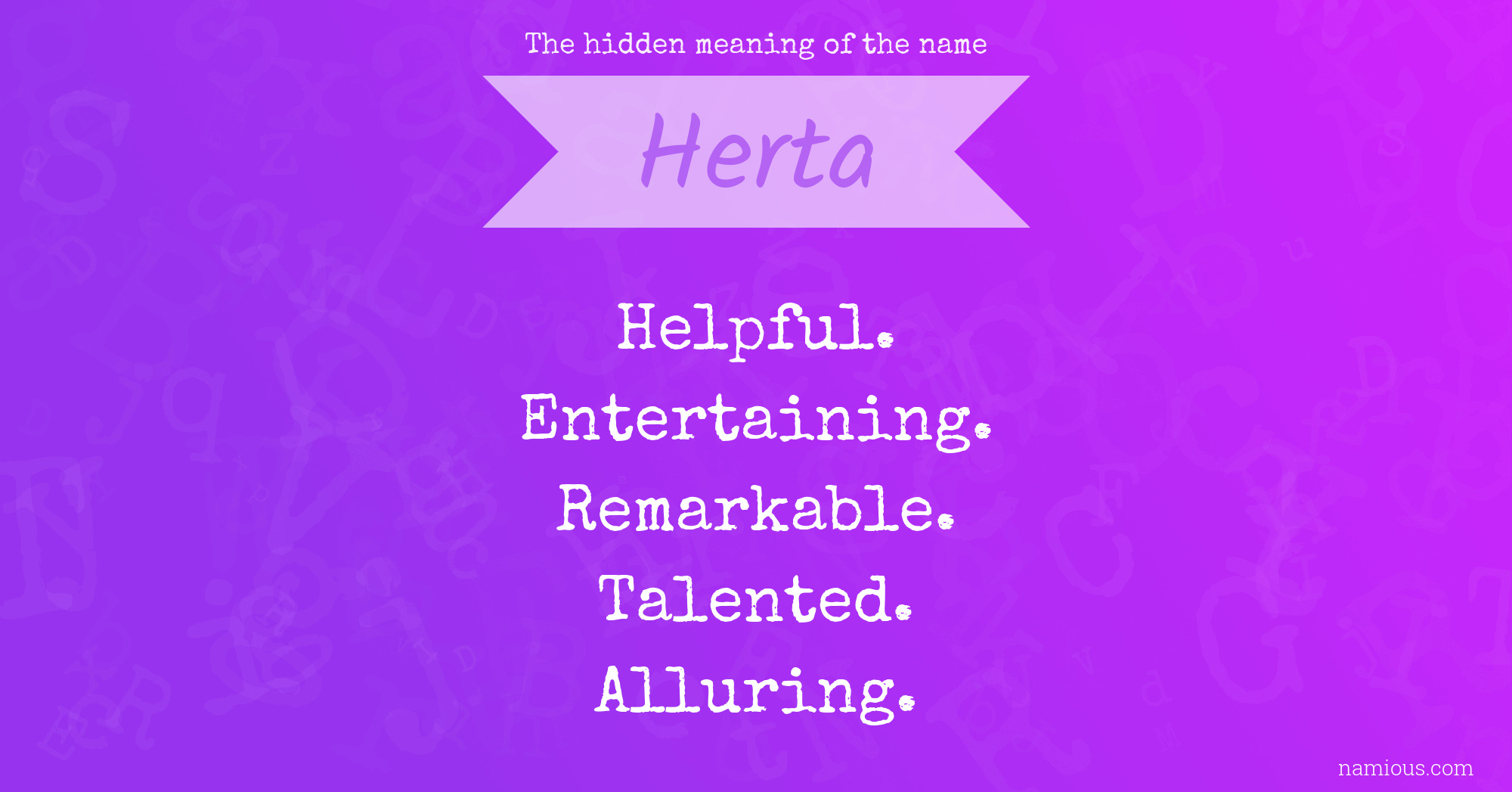 The hidden meaning of the name Herta