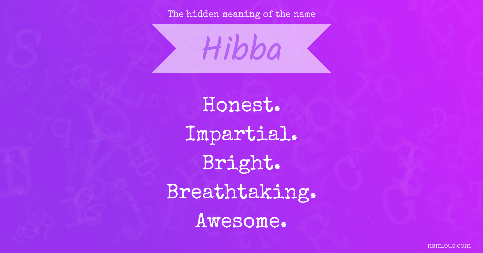 The hidden meaning of the name Hibba