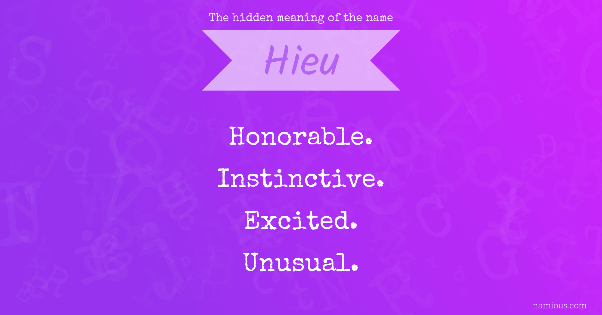 The hidden meaning of the name Hieu