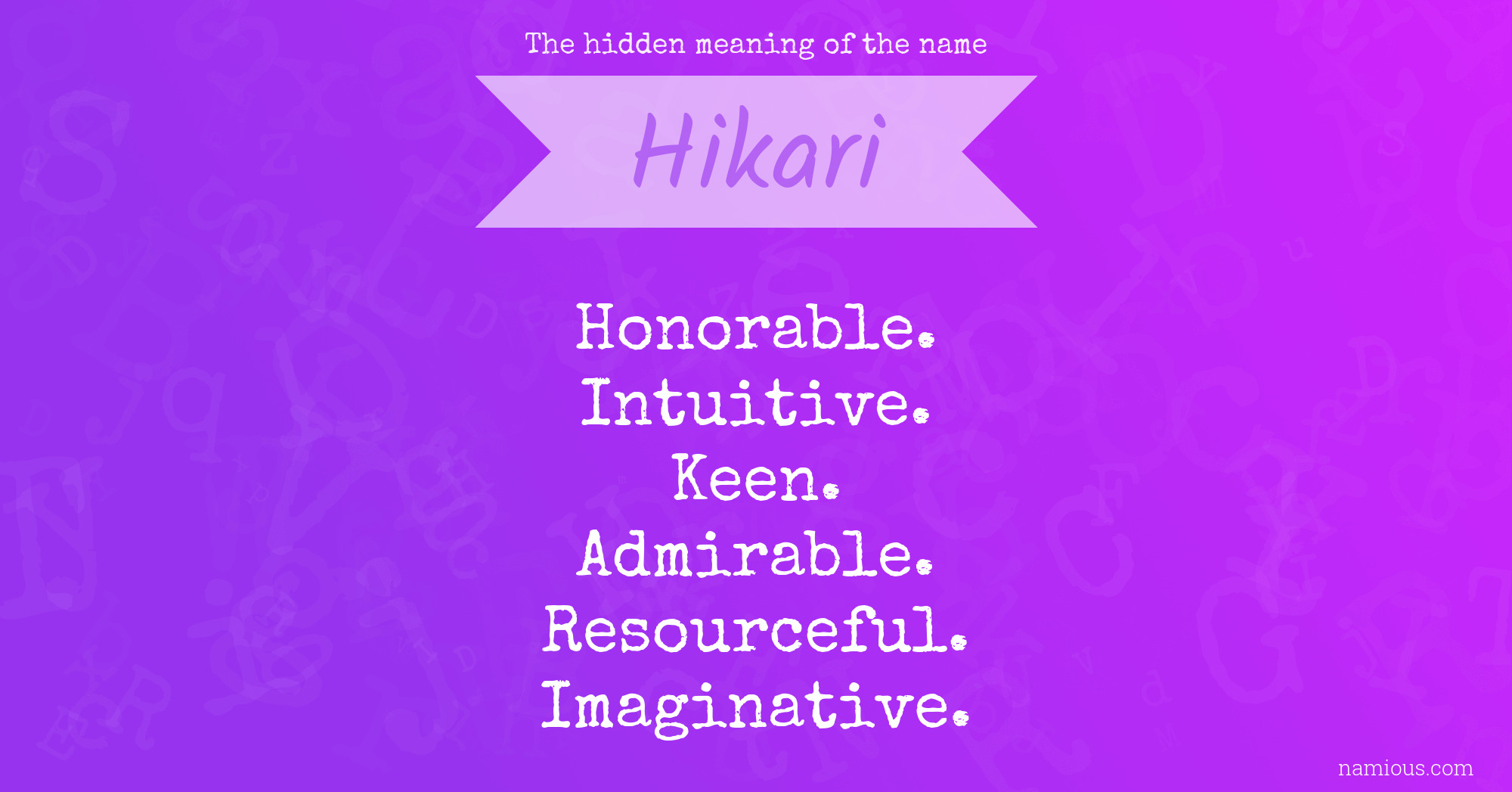 The hidden meaning of the name Hikari