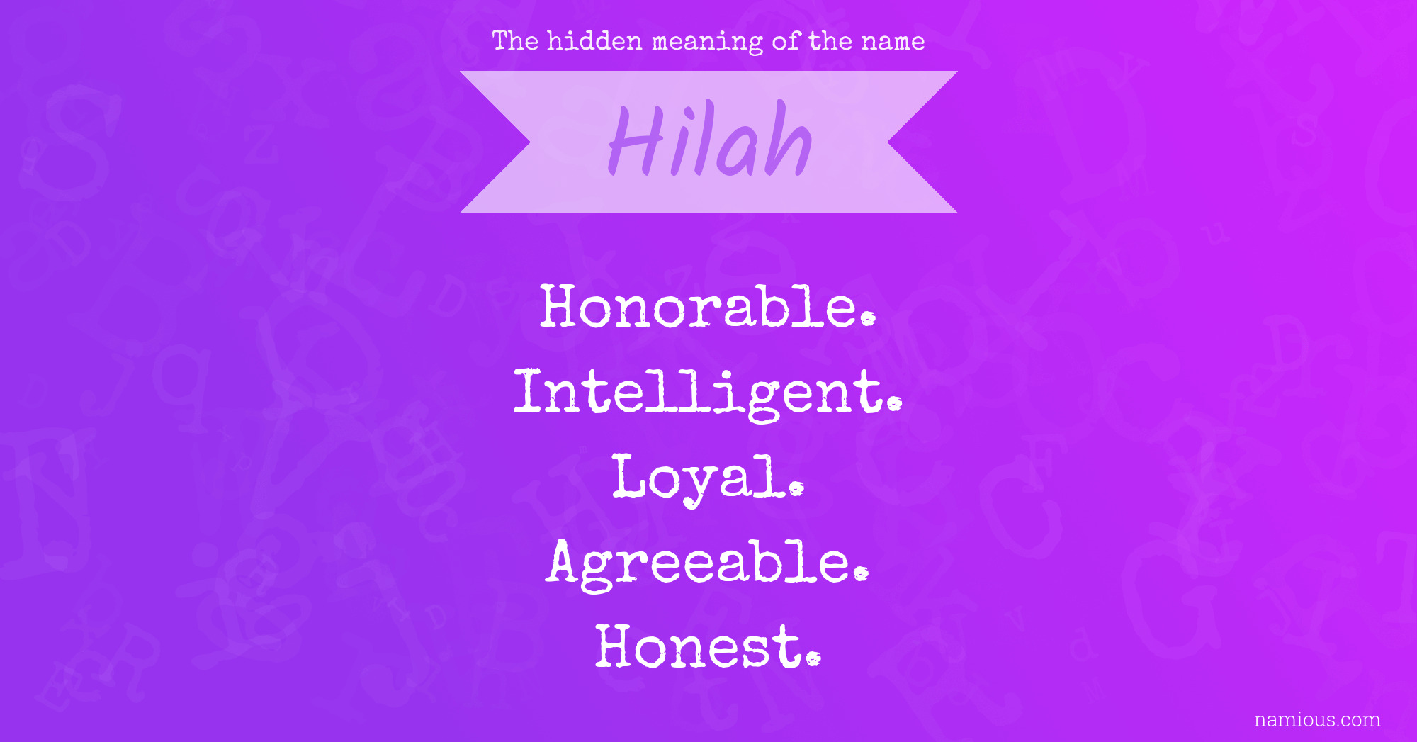 The hidden meaning of the name Hilah