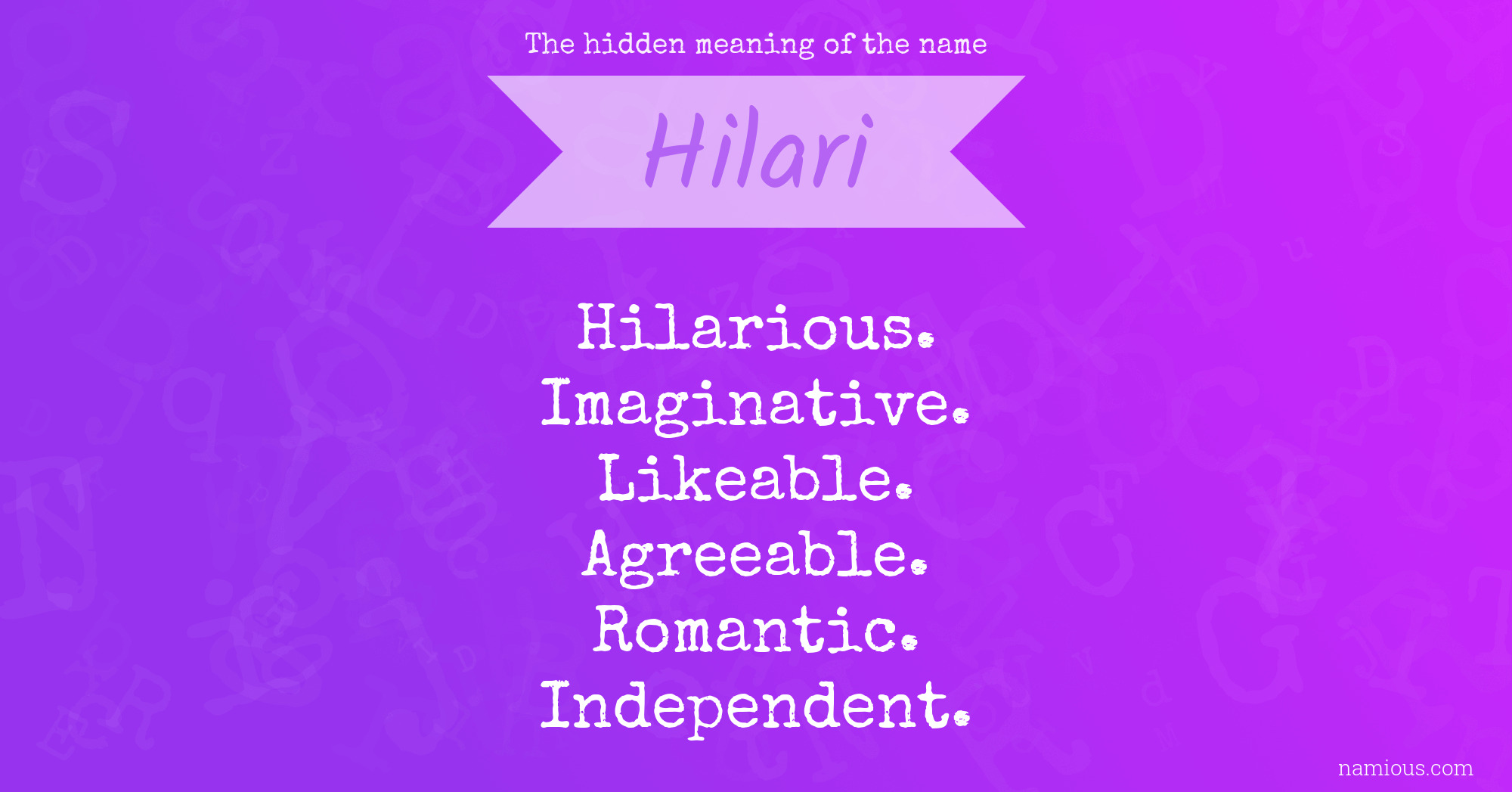 The hidden meaning of the name Hilari