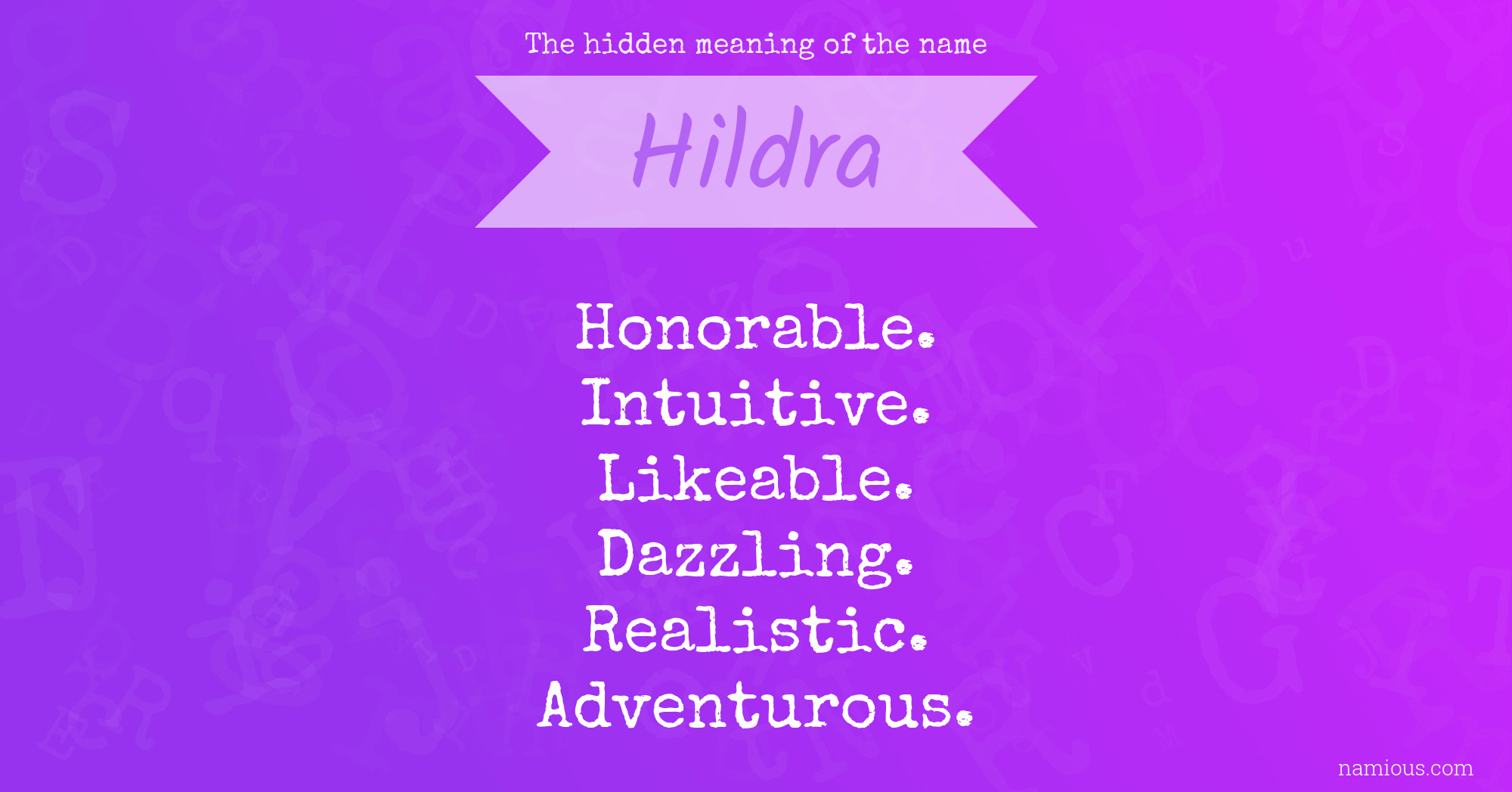 The hidden meaning of the name Hildra