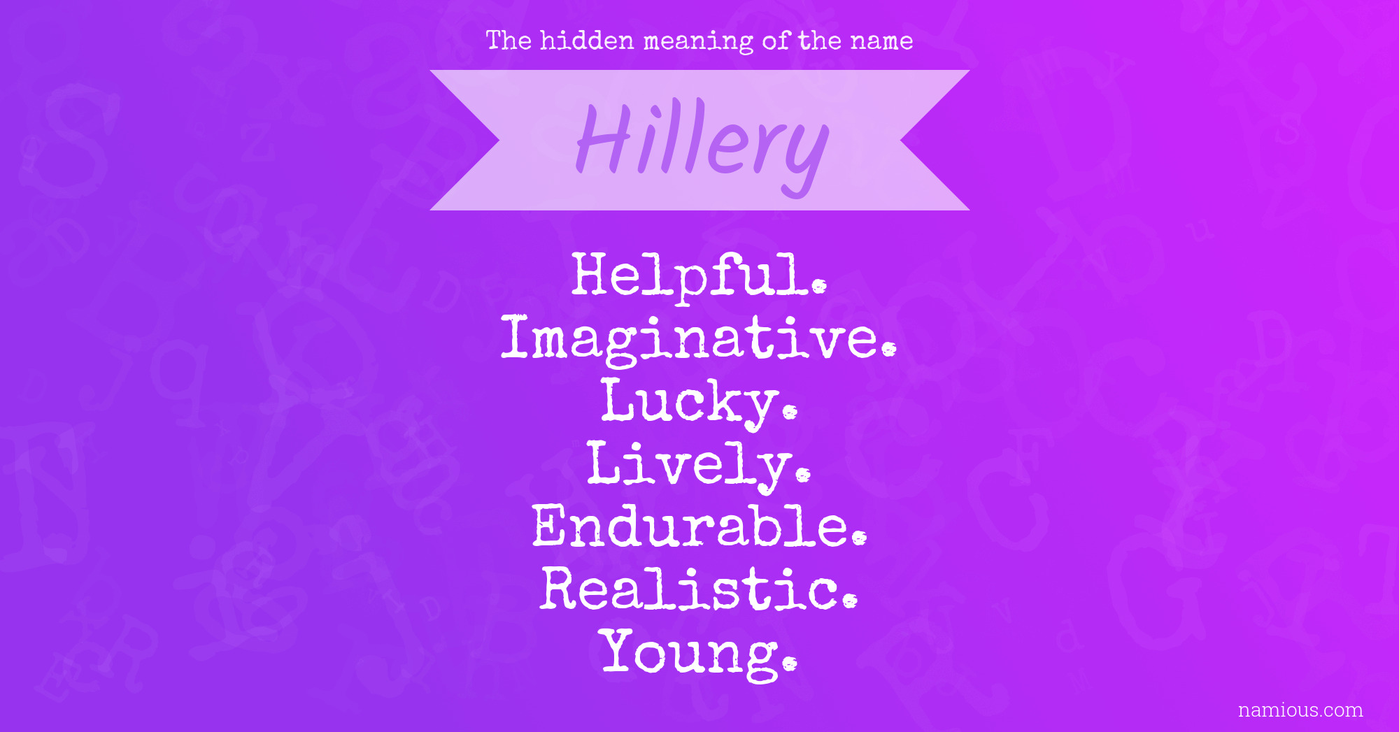 The hidden meaning of the name Hillery