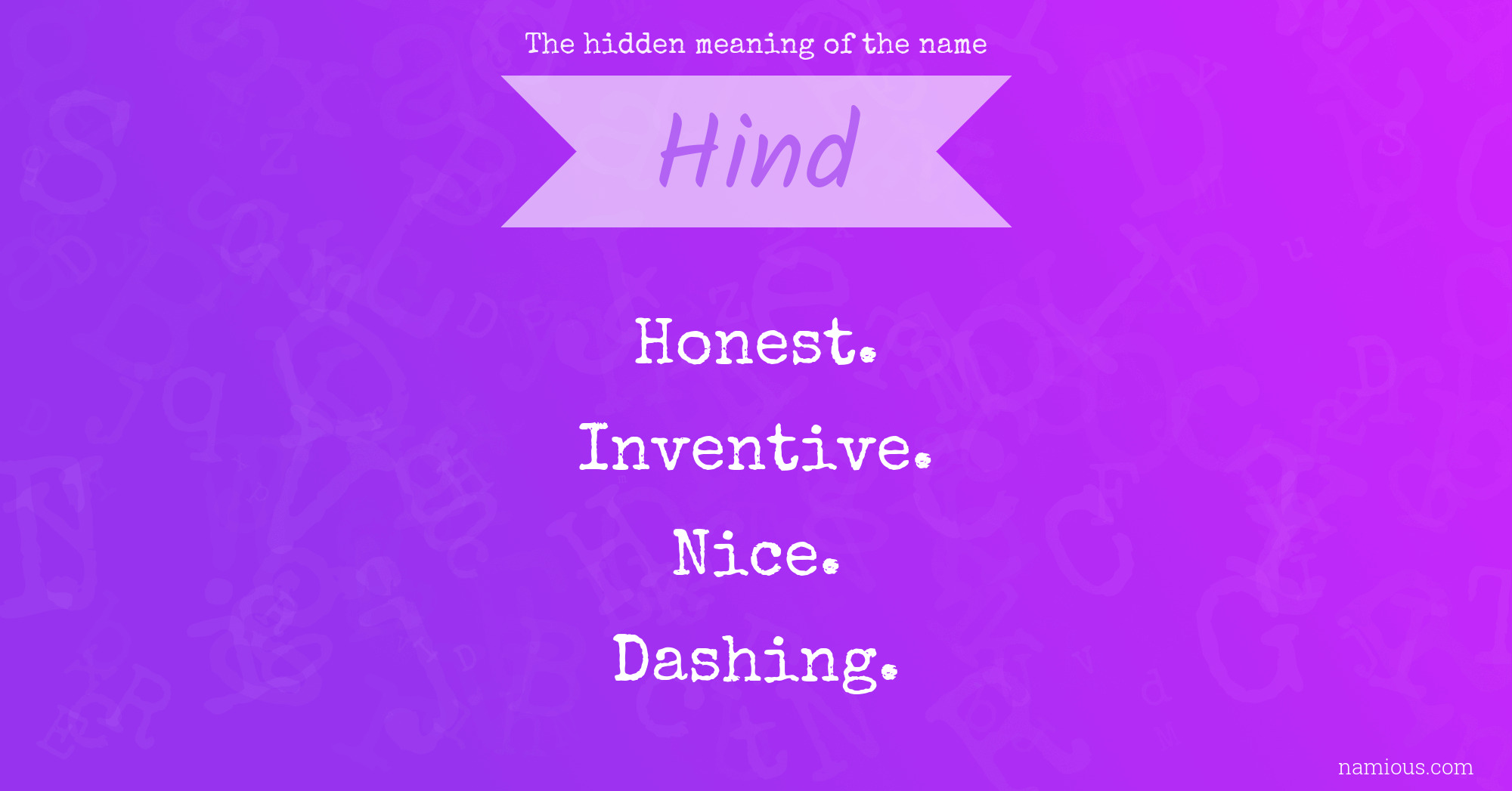 The hidden meaning of the name Hind