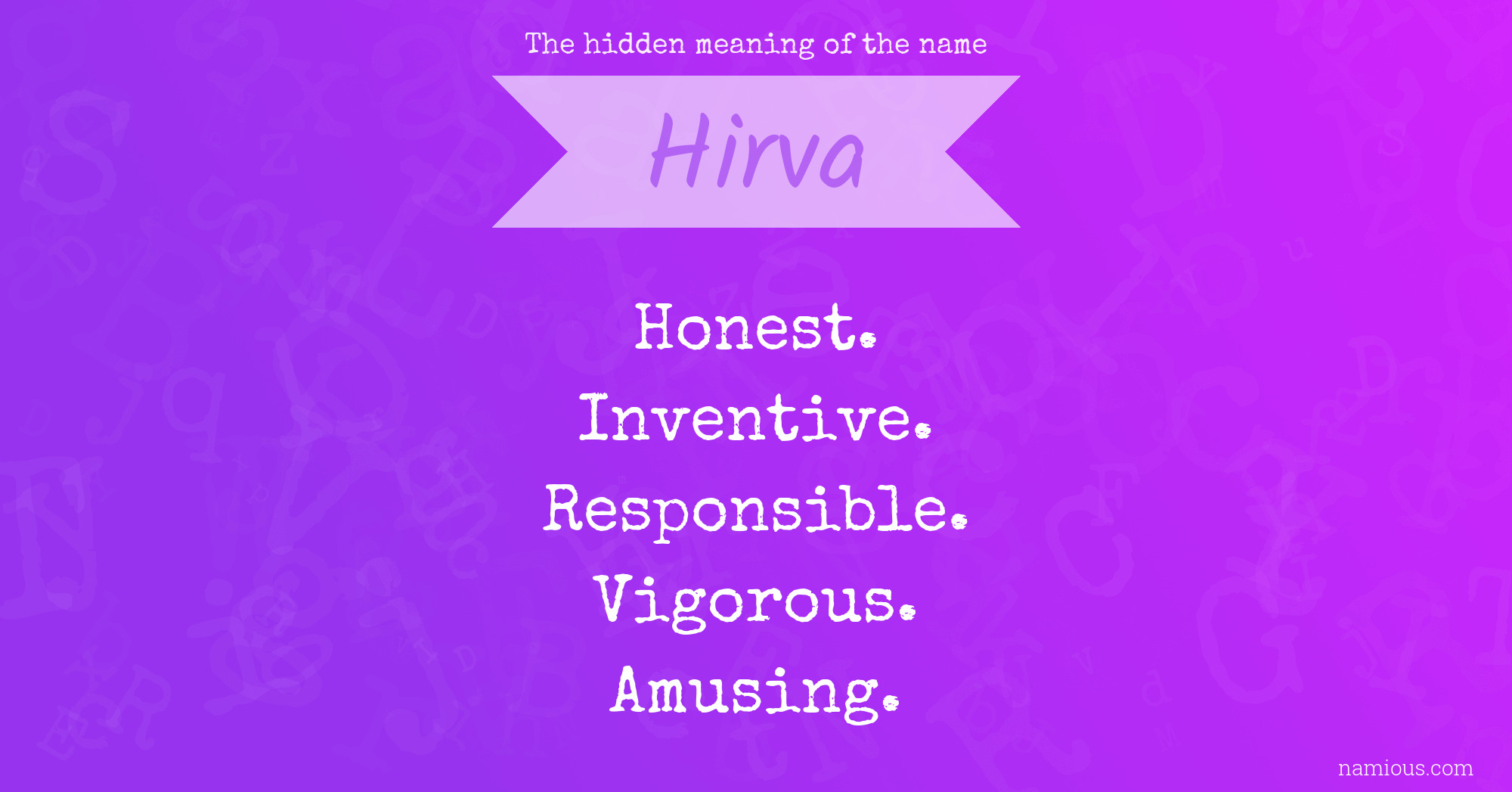 The hidden meaning of the name Hirva