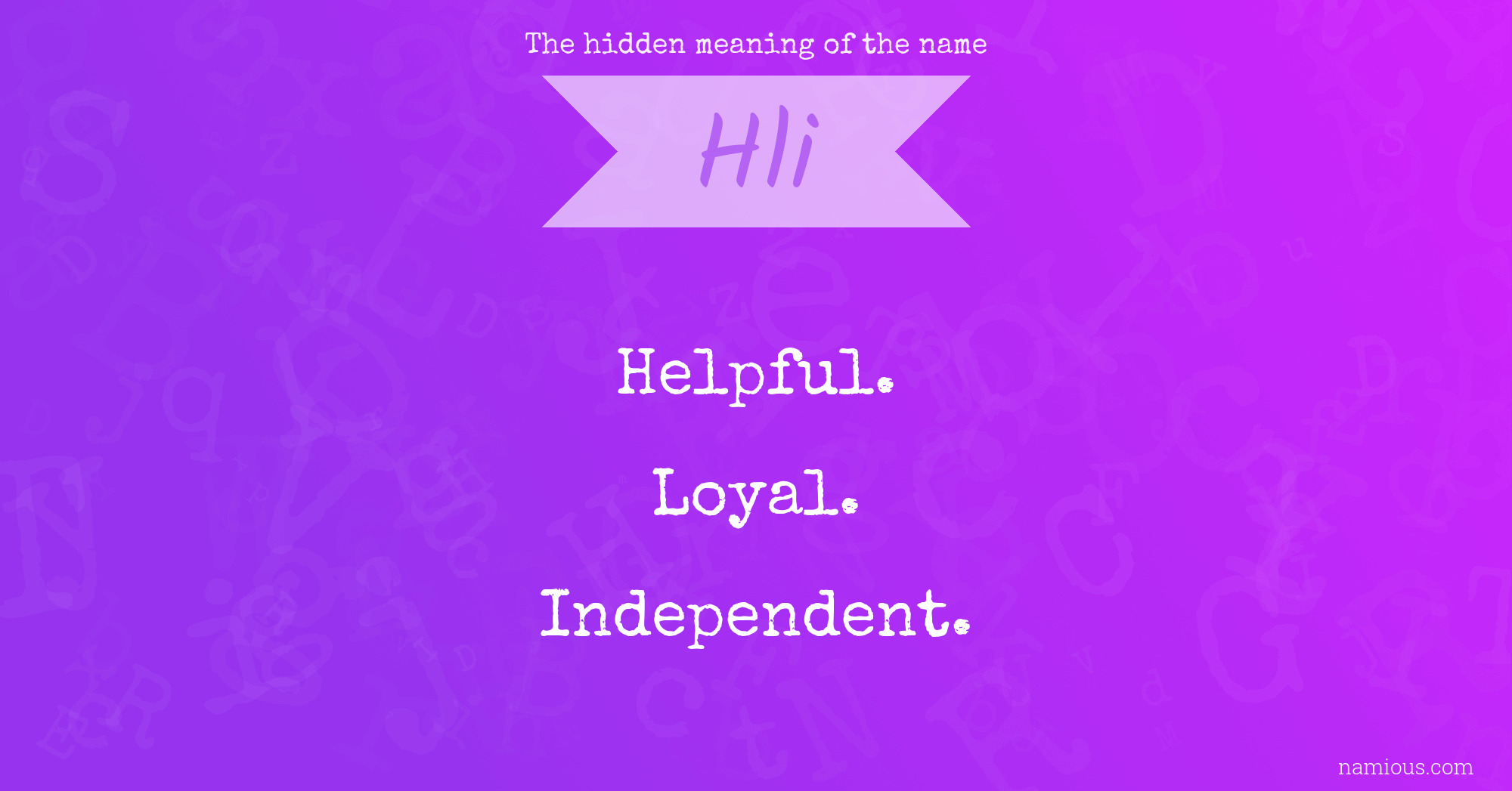 The hidden meaning of the name Hli