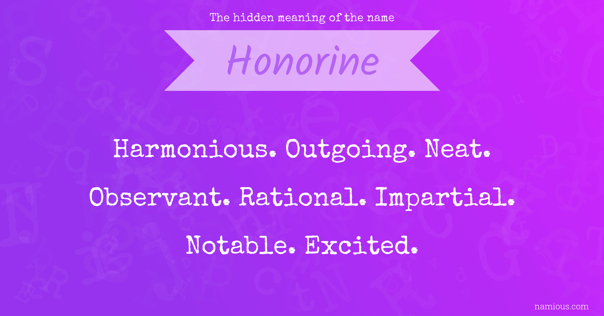 The hidden meaning of the name Honorine