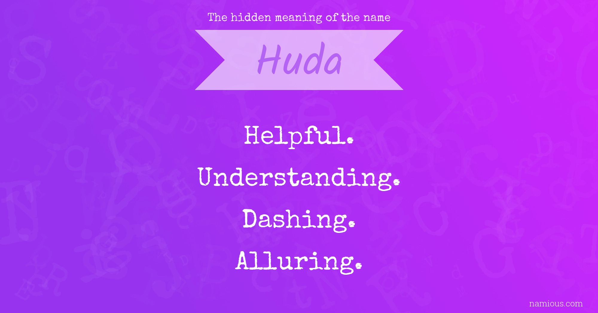 The hidden meaning of the name Huda