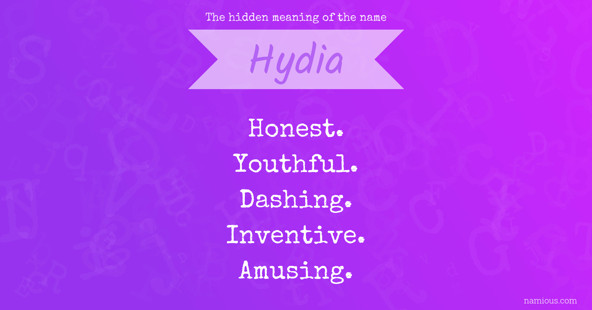 The hidden meaning of the name Hydia