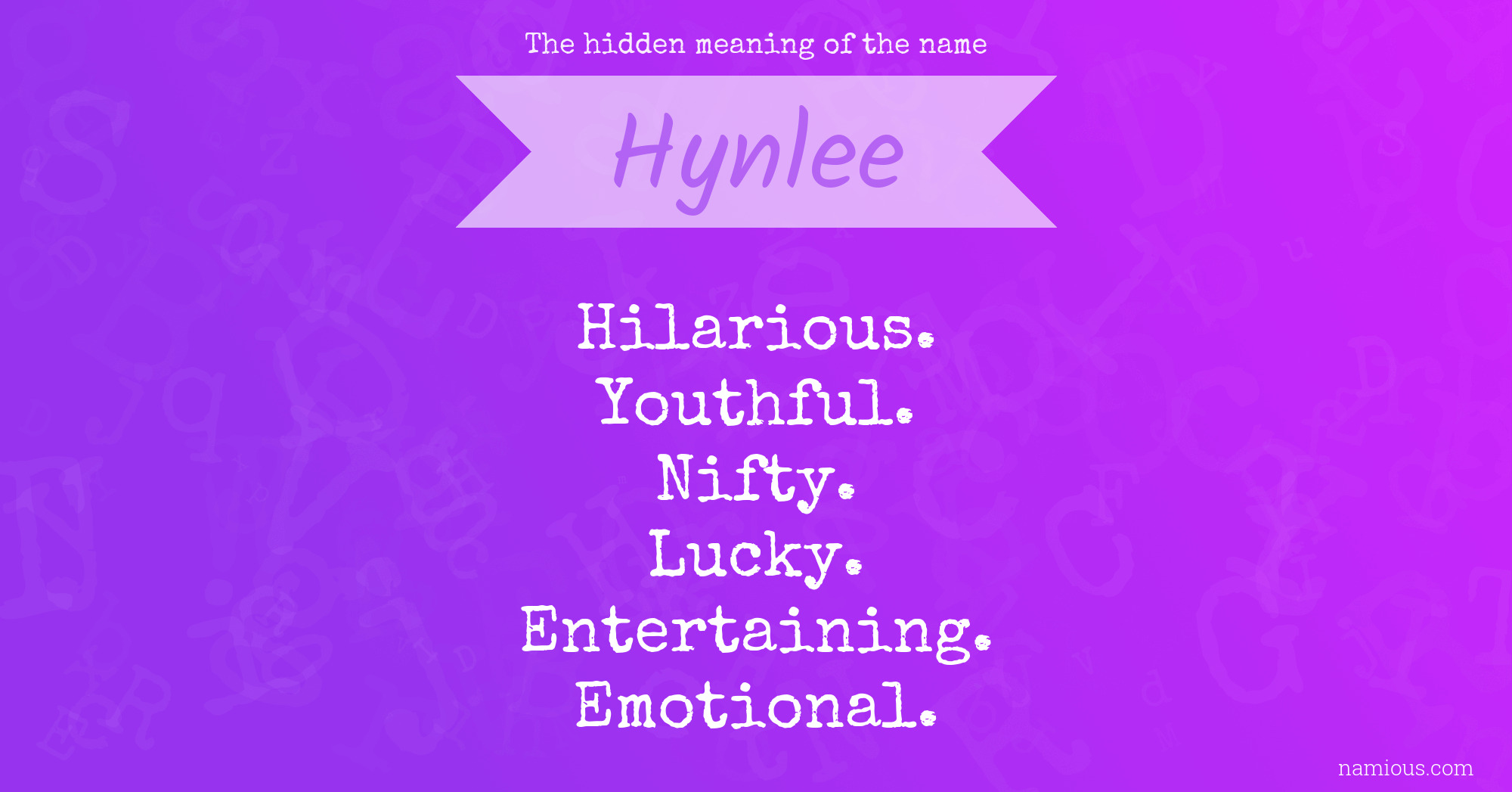 The hidden meaning of the name Hynlee