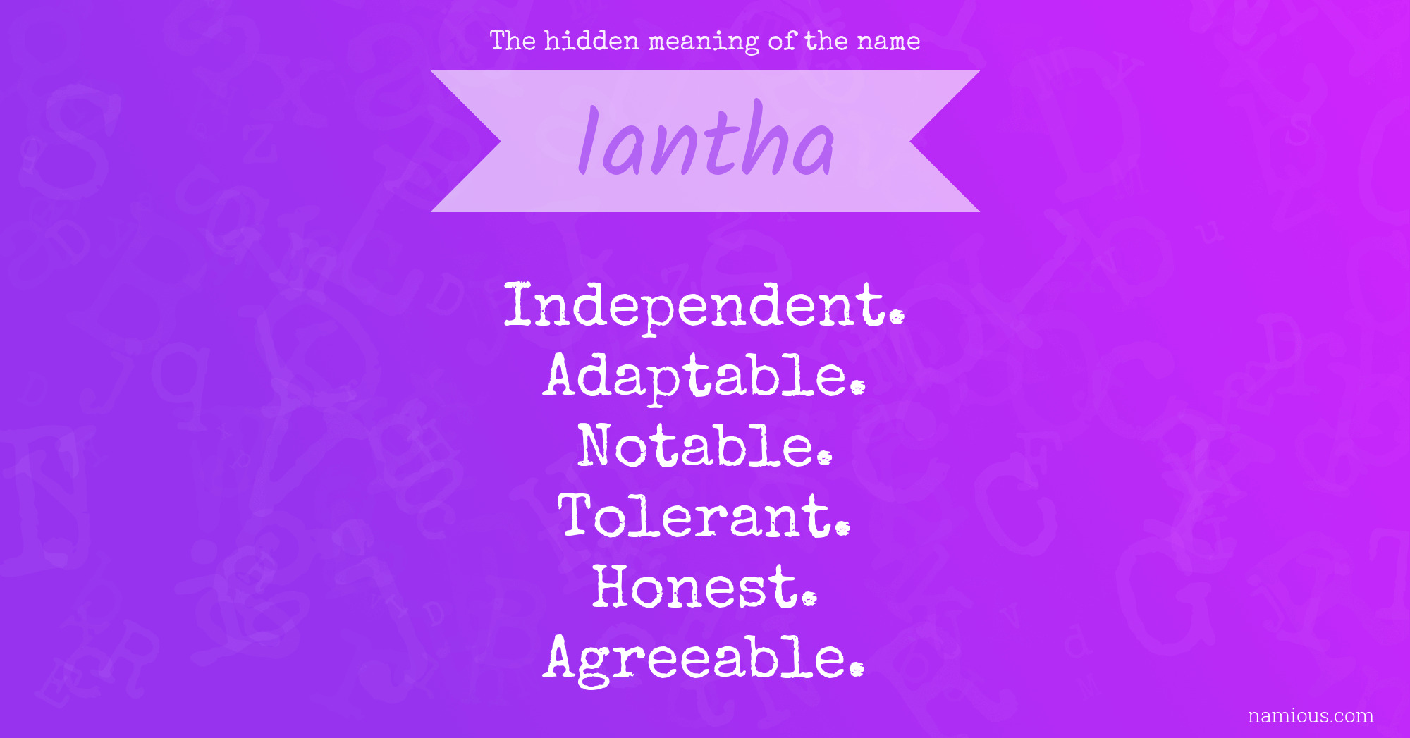 The hidden meaning of the name Iantha