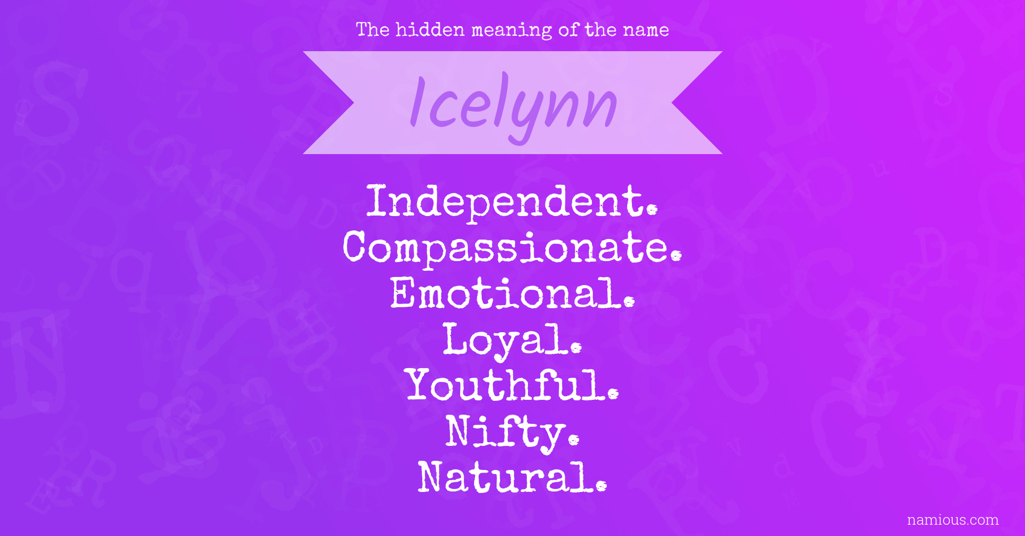 The hidden meaning of the name Icelynn