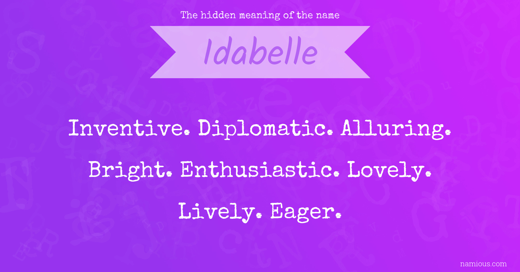 The hidden meaning of the name Idabelle