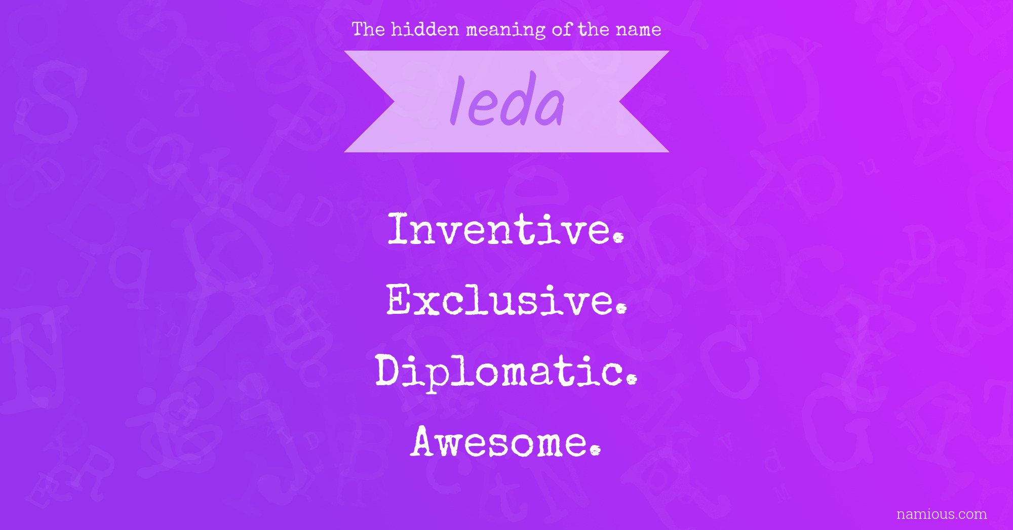 The hidden meaning of the name Ieda