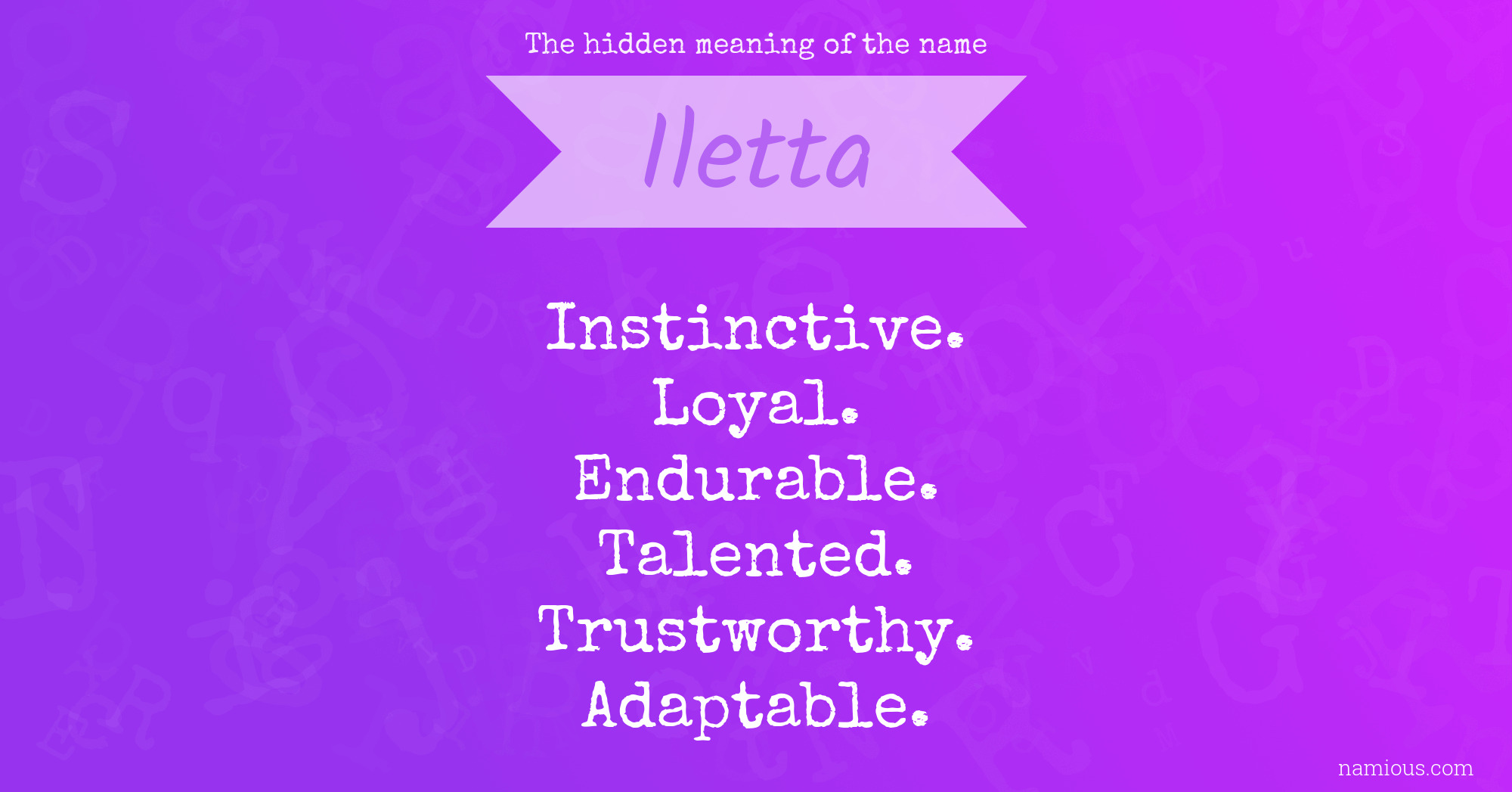 The hidden meaning of the name Iletta