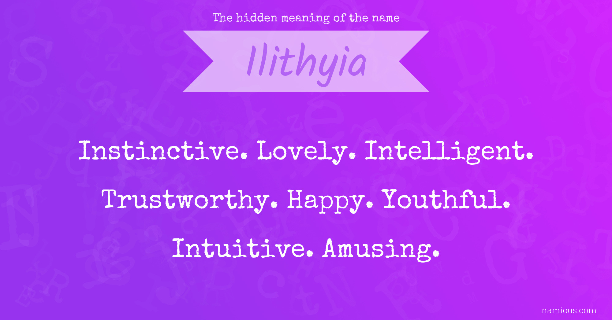 The hidden meaning of the name Ilithyia