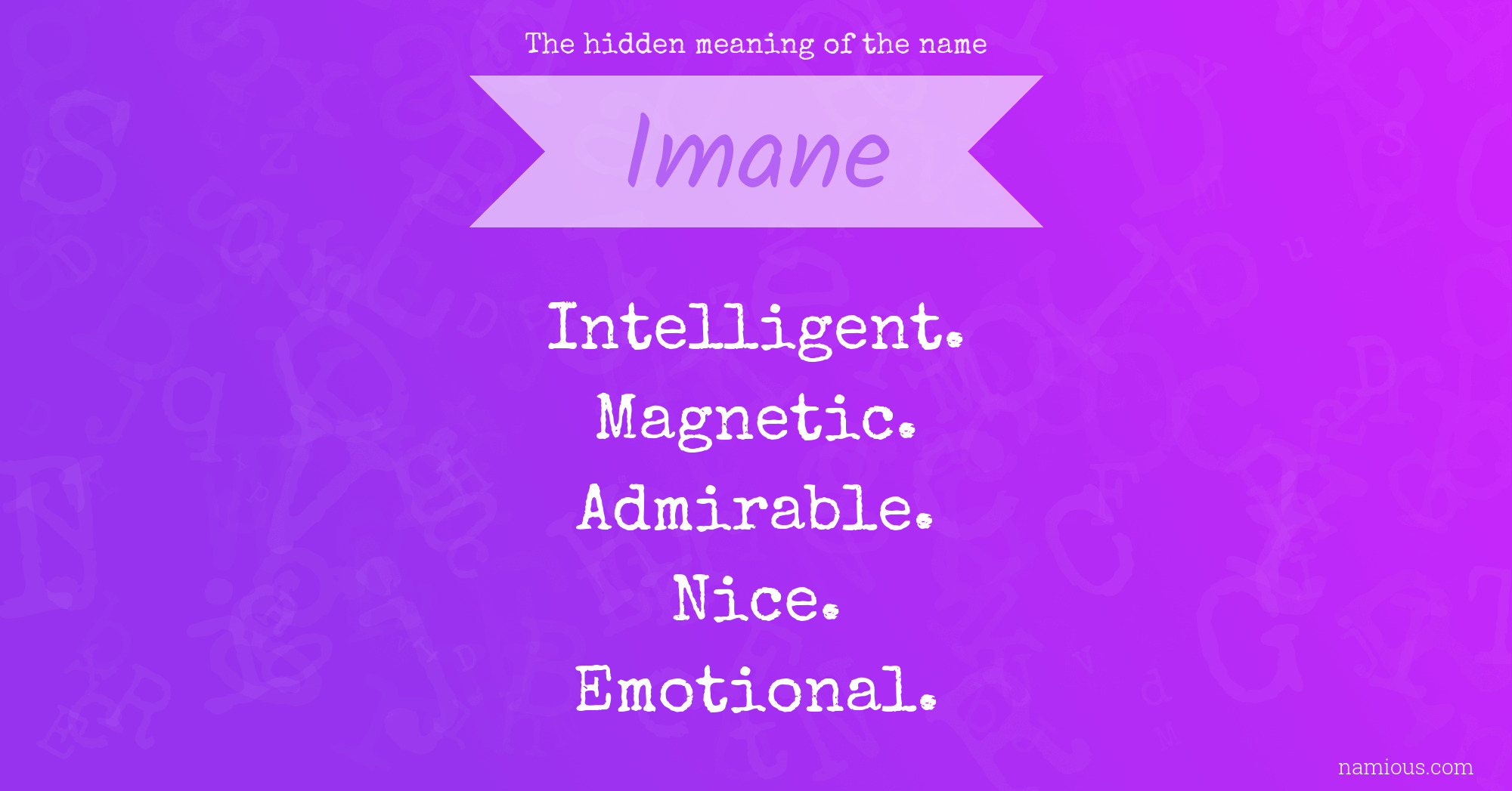 The hidden meaning of the name Imane