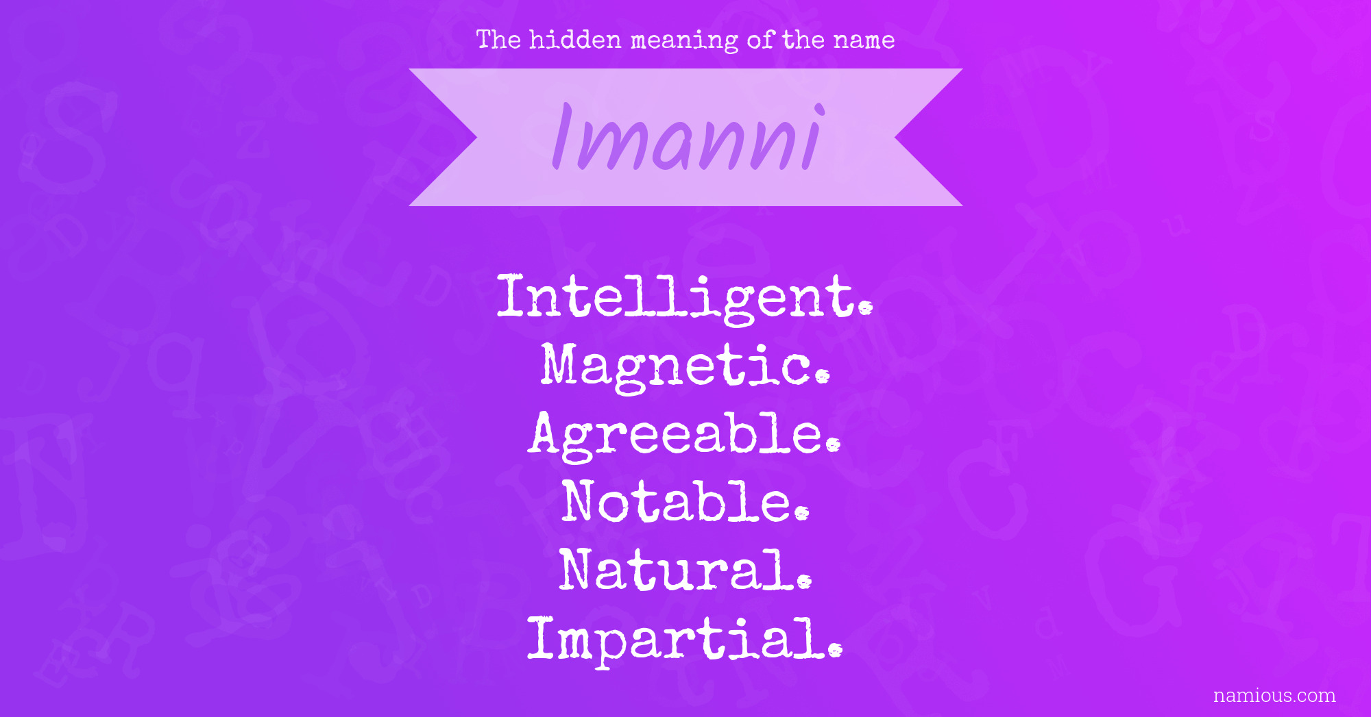 The hidden meaning of the name Imanni