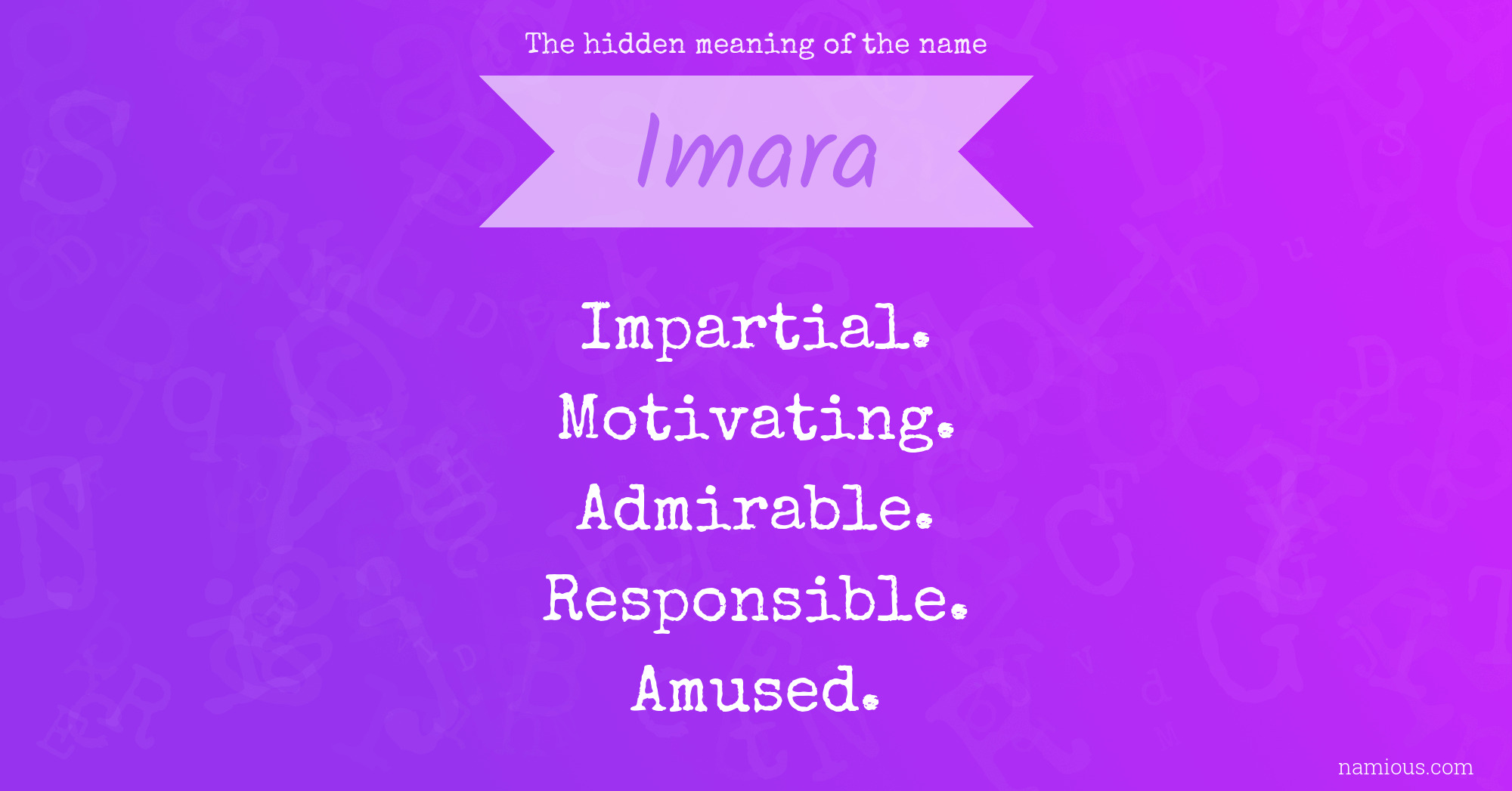 The hidden meaning of the name Imara