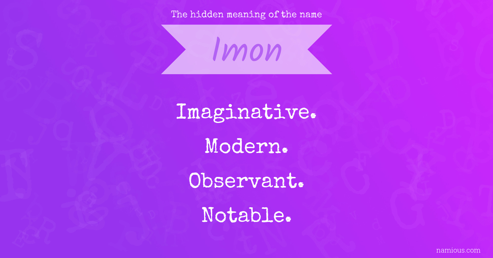 The hidden meaning of the name Imon