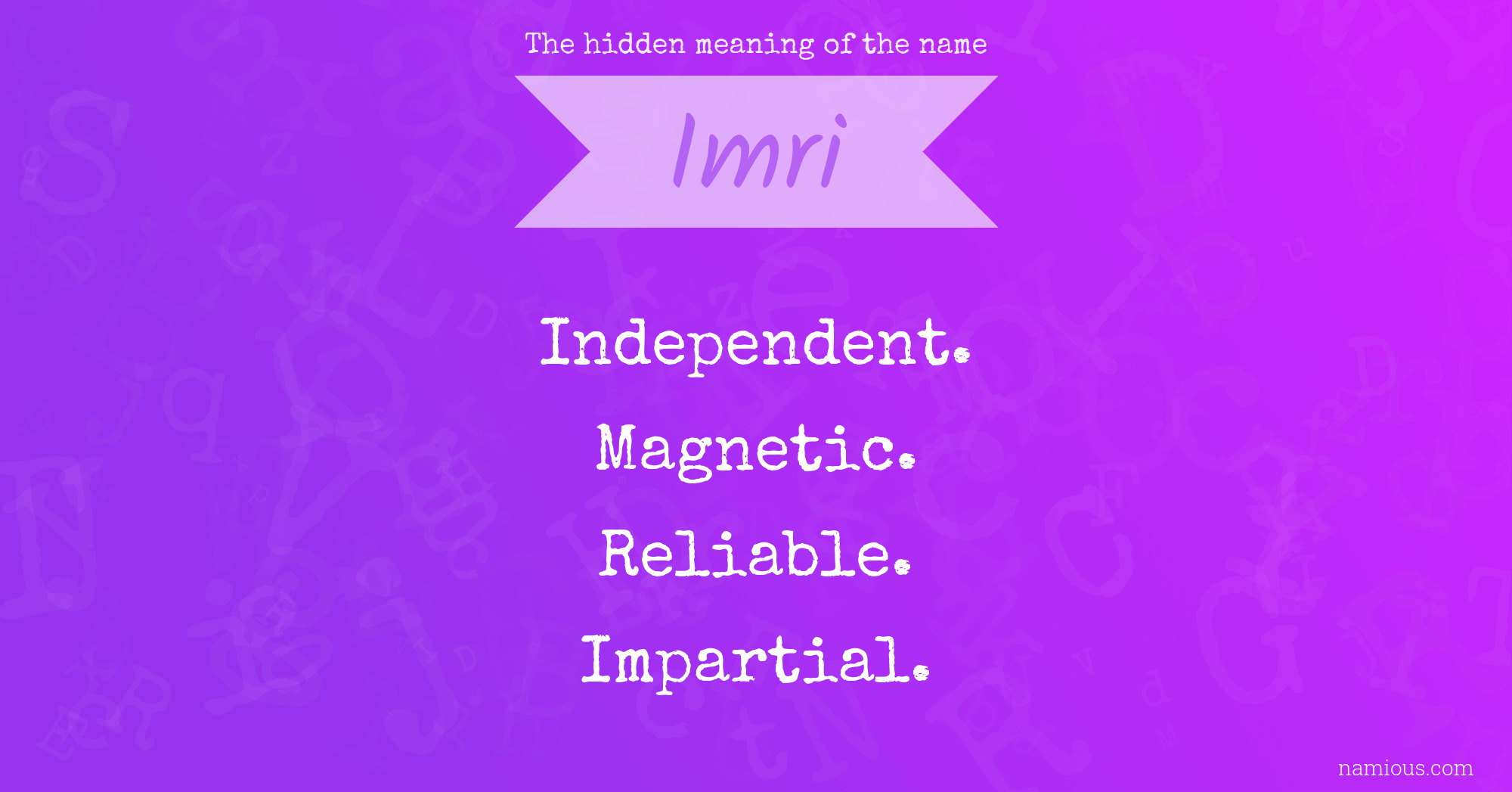 The hidden meaning of the name Imri