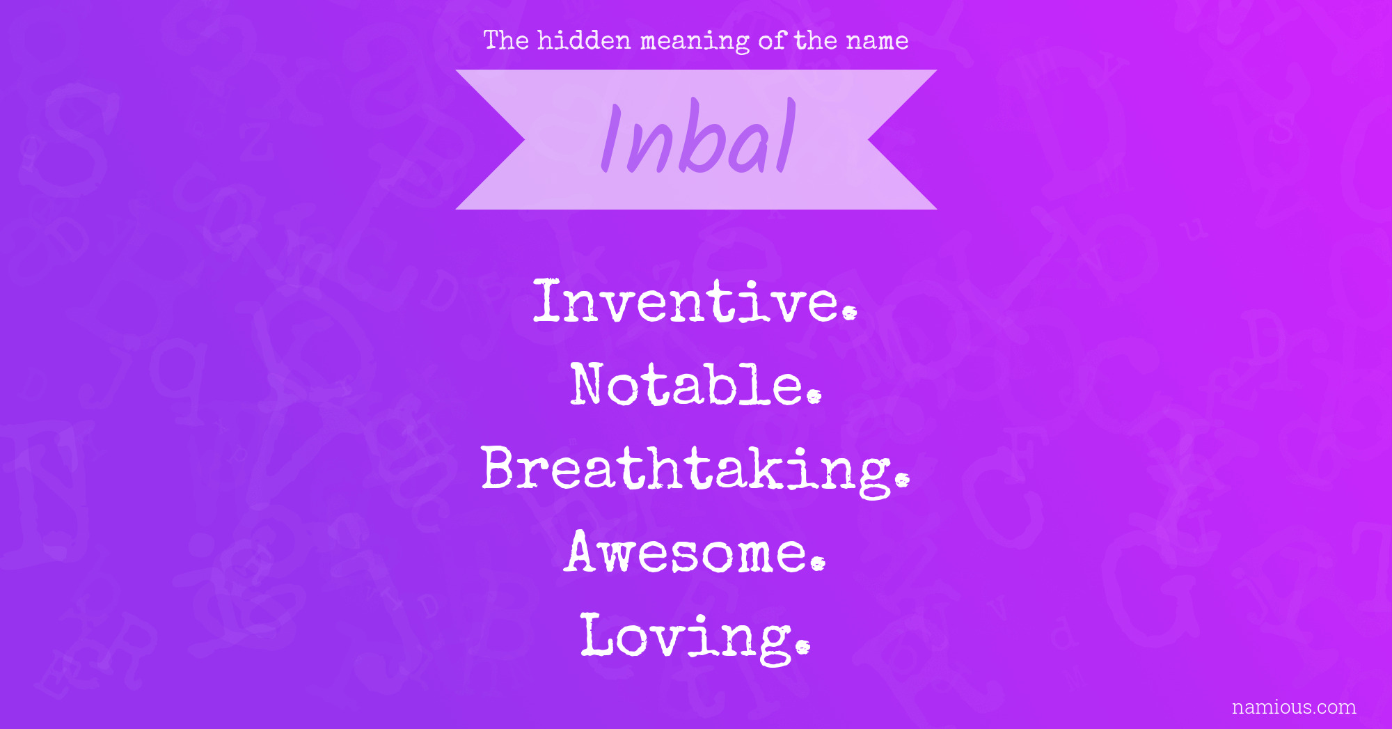 The hidden meaning of the name Inbal