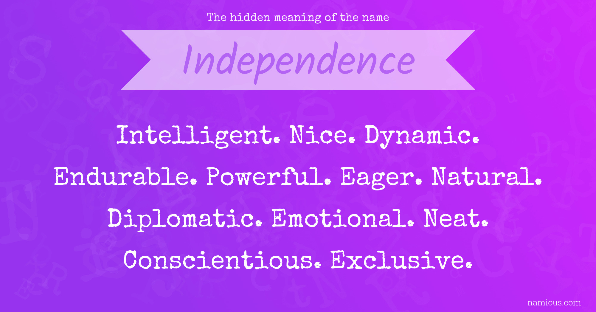 The hidden meaning of the name Independence