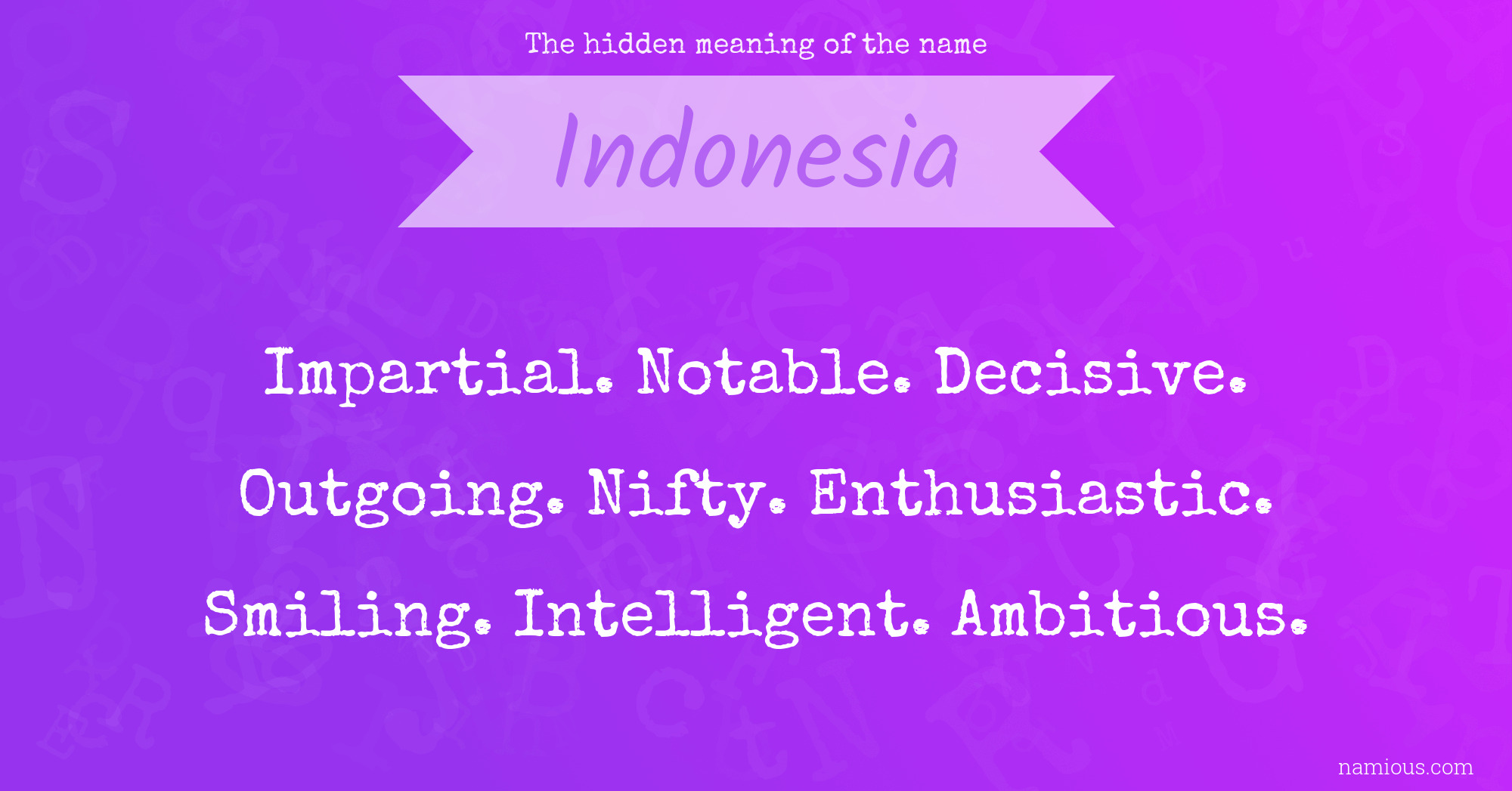 The hidden meaning of the name Indonesia