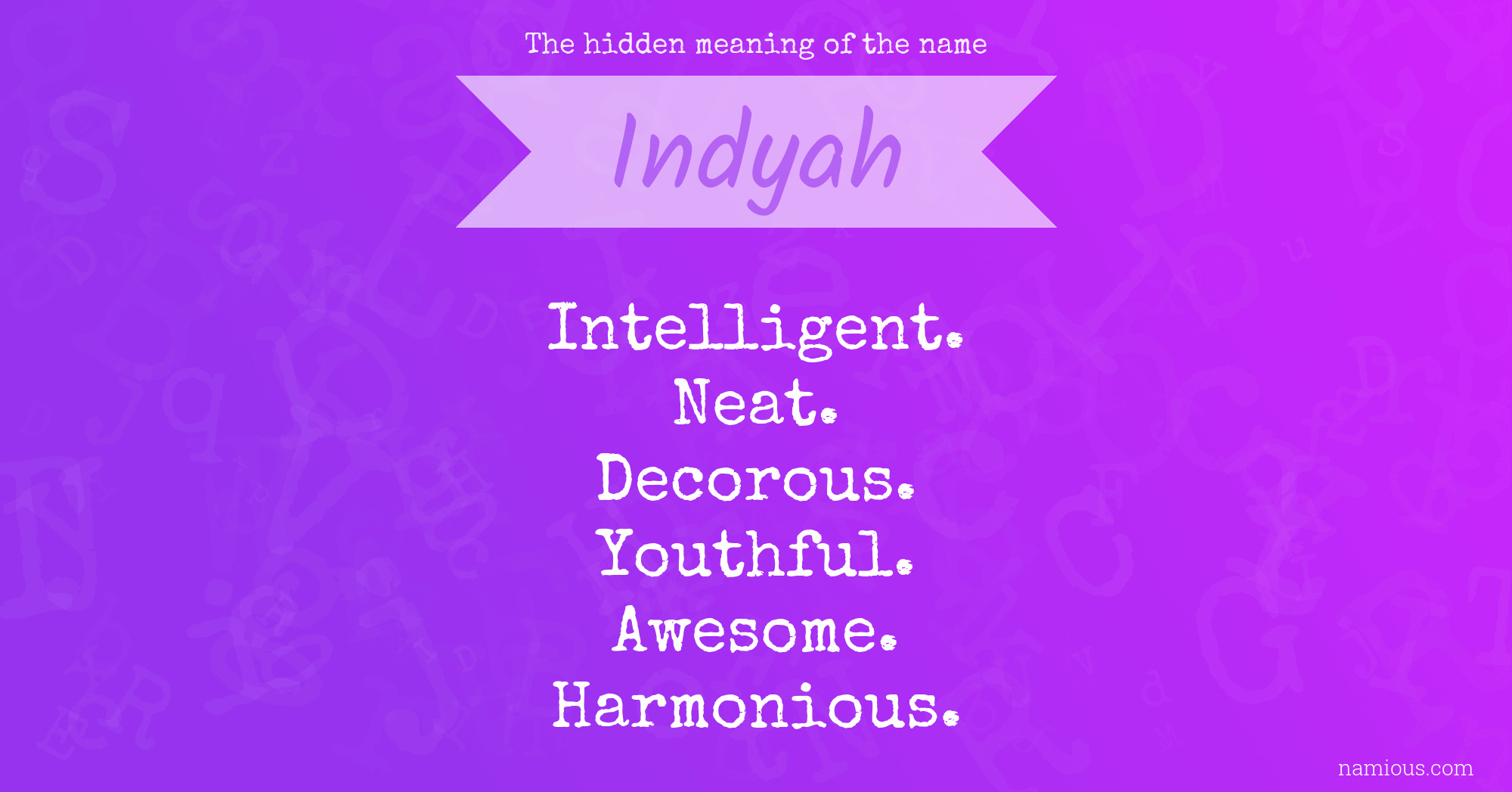 The hidden meaning of the name Indyah