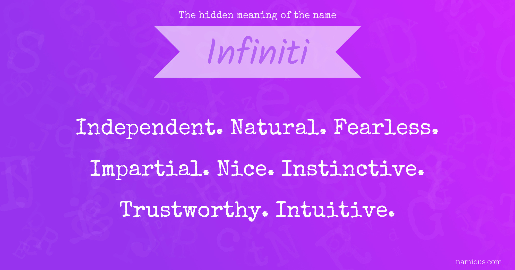 The hidden meaning of the name Infiniti