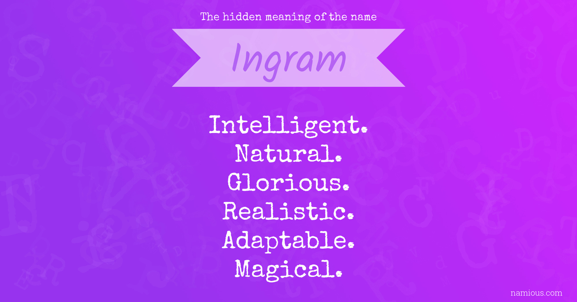 The hidden meaning of the name Ingram